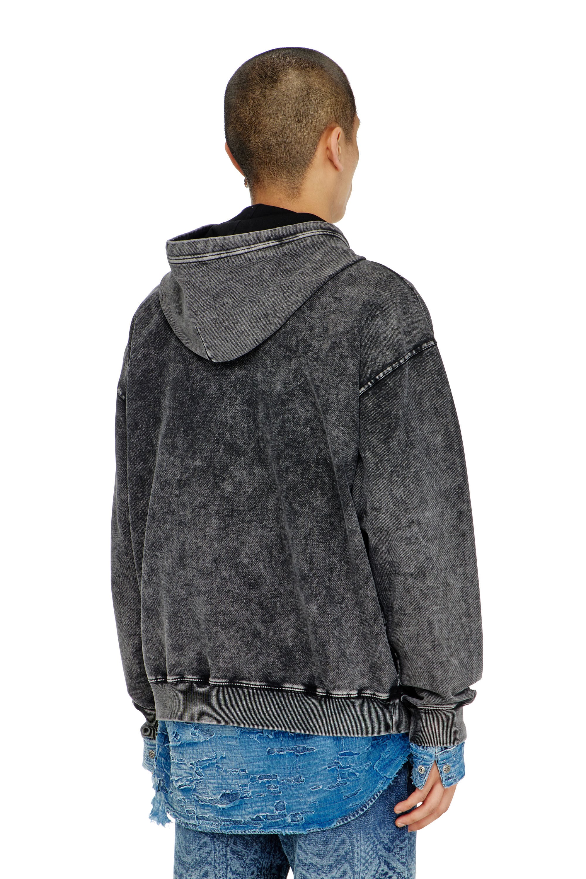 Diesel - S-BOXT-HOOD-TUK, Male's プルオーバーパーカー in ダークグレー - 4