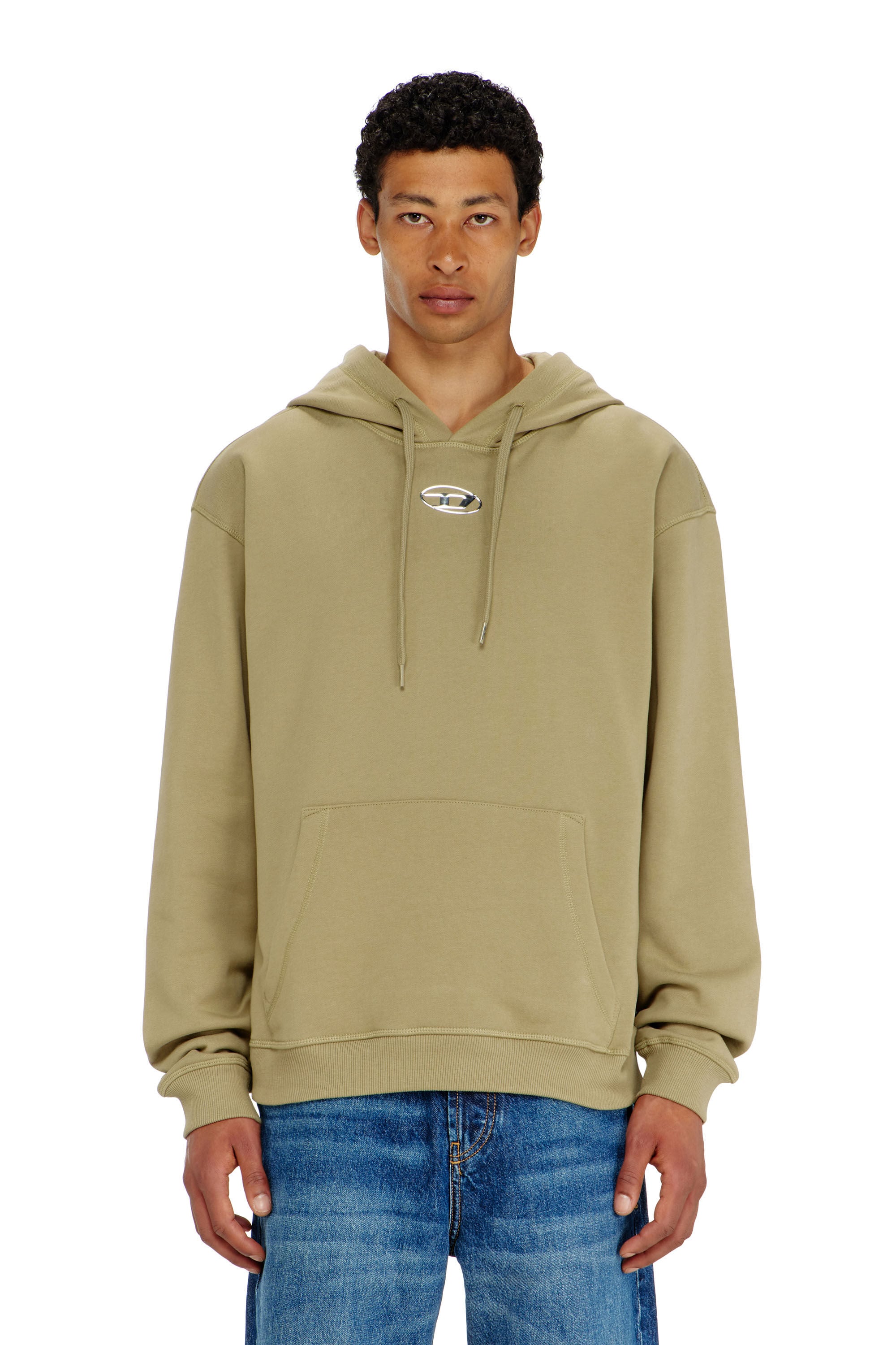 Diesel - S-NORM-HOOD-IOD, Male's プルオーバーパーカー in オリーブグリーン - 3