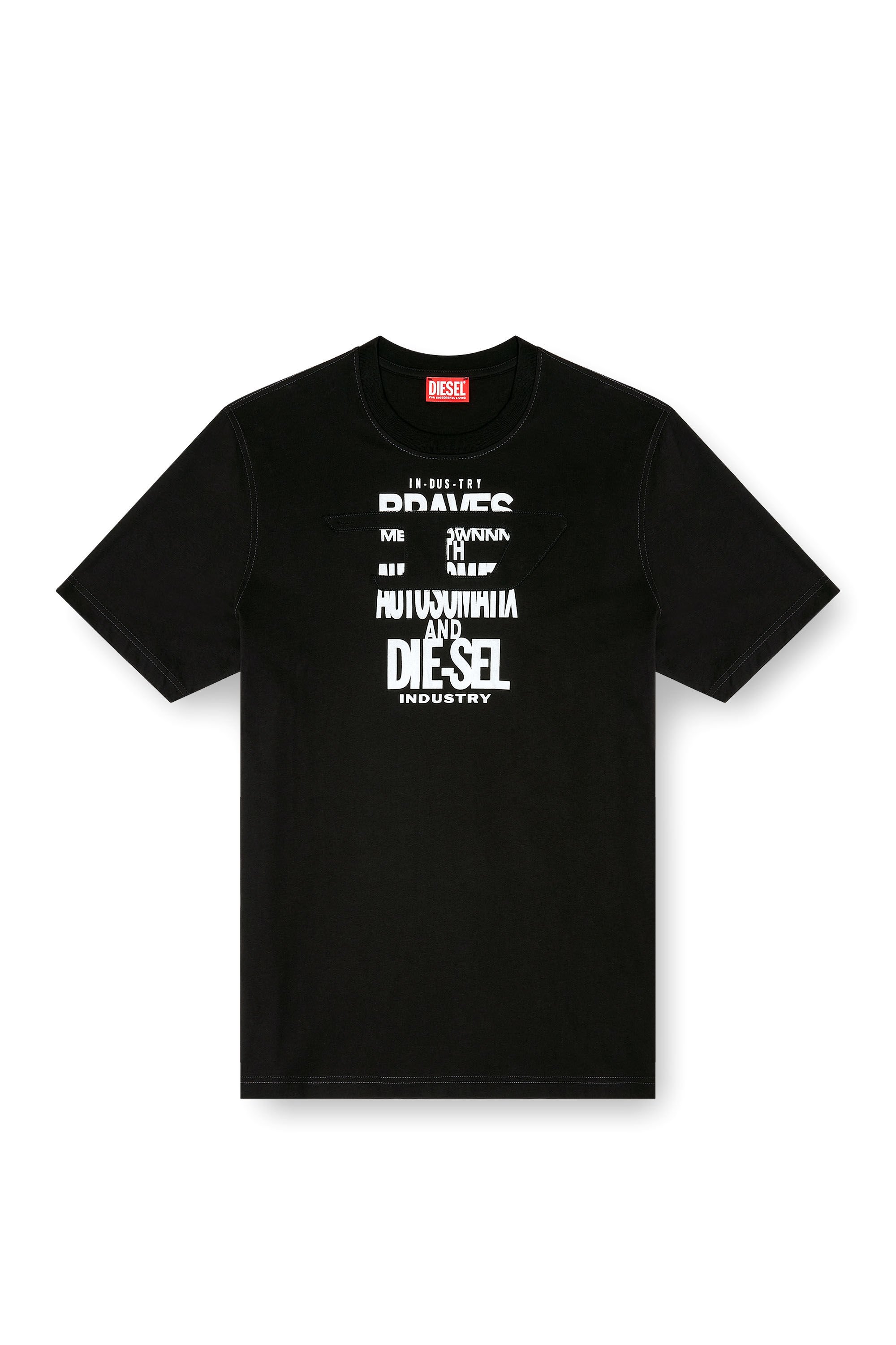 Diesel - T-ADJUST-V9, Male's Tシャツ in ブラック - 2