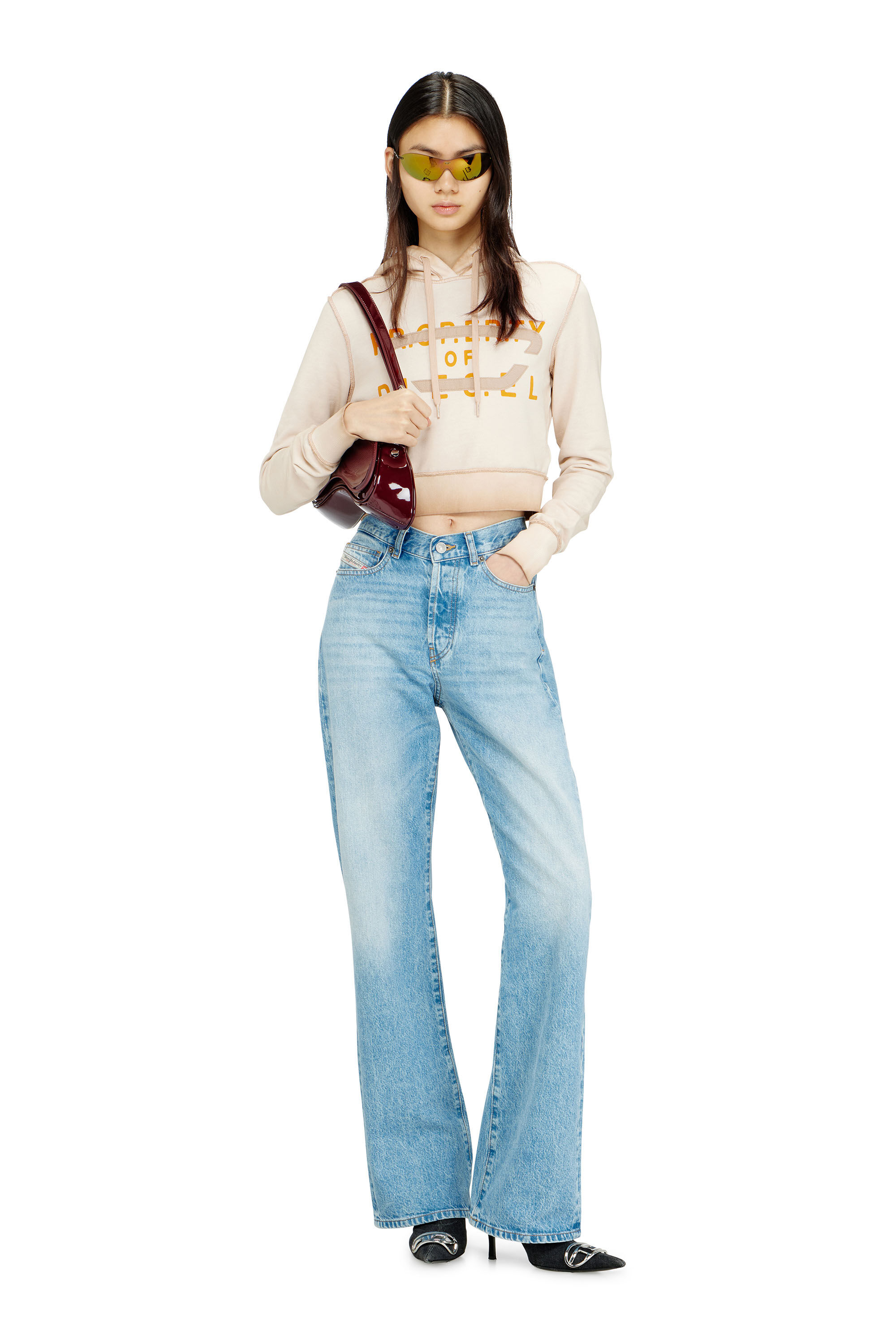 F-SLIMMY-HOOD-S1 プルオーバーパーカー｜ベージュ｜ウィメンズ｜DIESEL