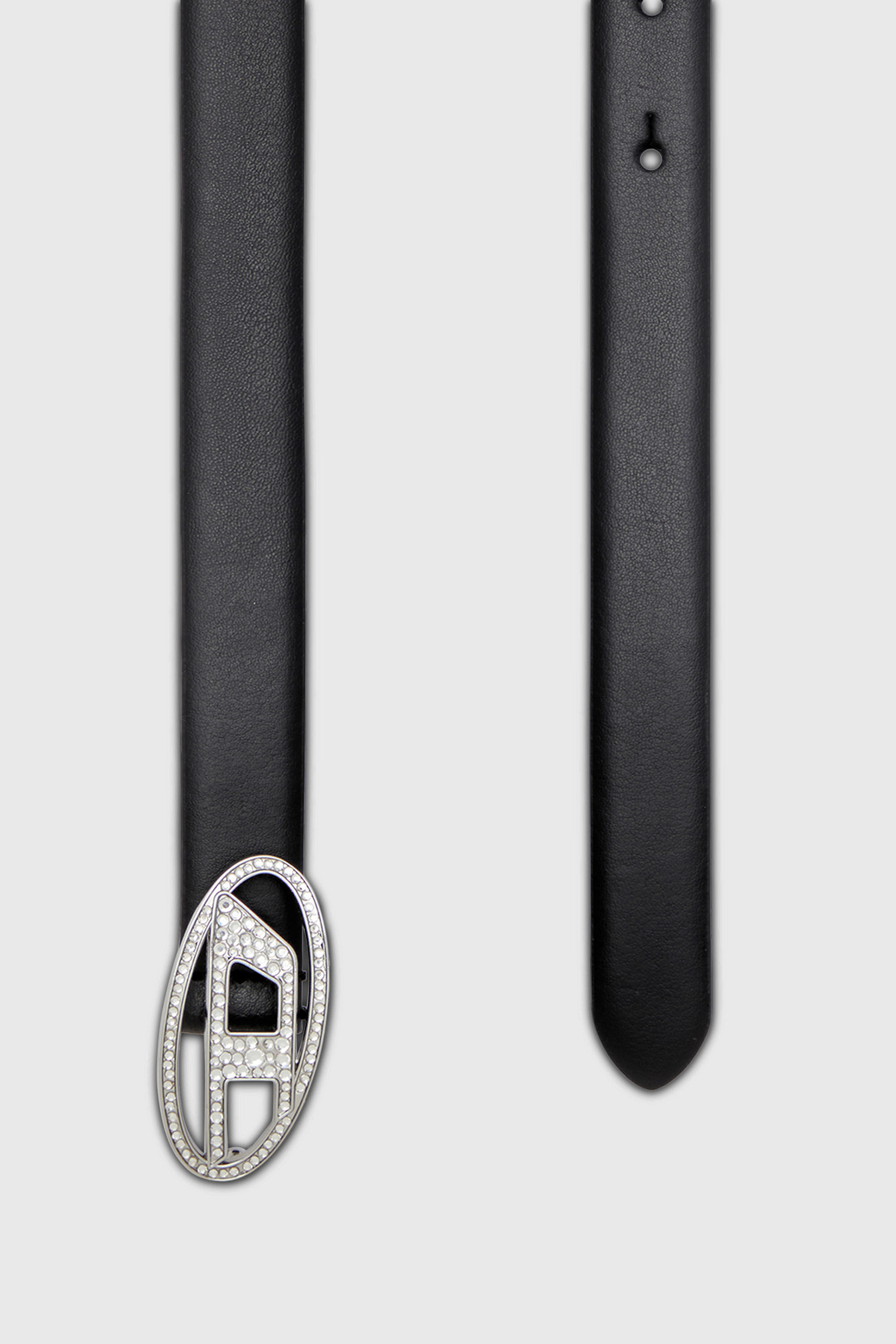 B-1DR STRASS 20 1.9cm slim leather belt with crystal buckle