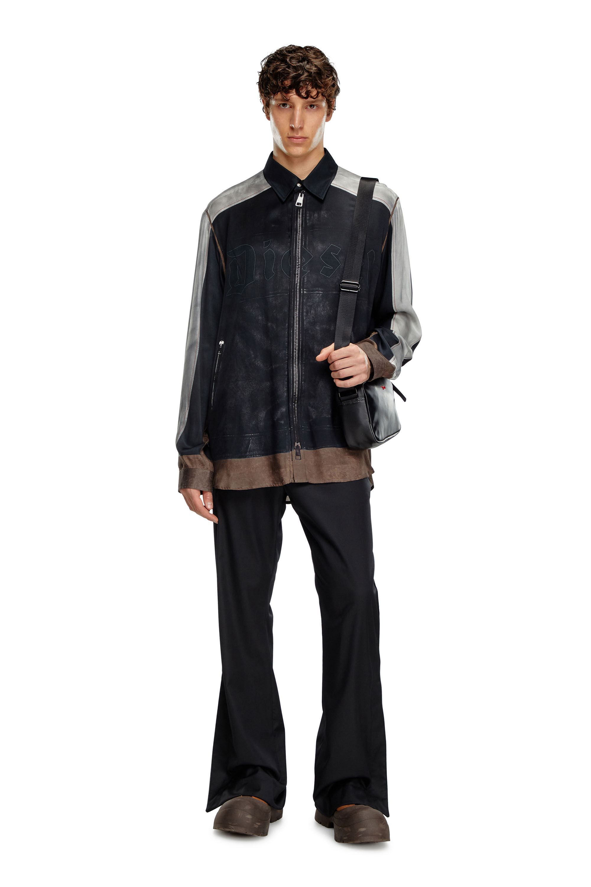 P-AMMIR Wool-nylon pants with side slits｜ブラック｜メンズ｜DIESEL