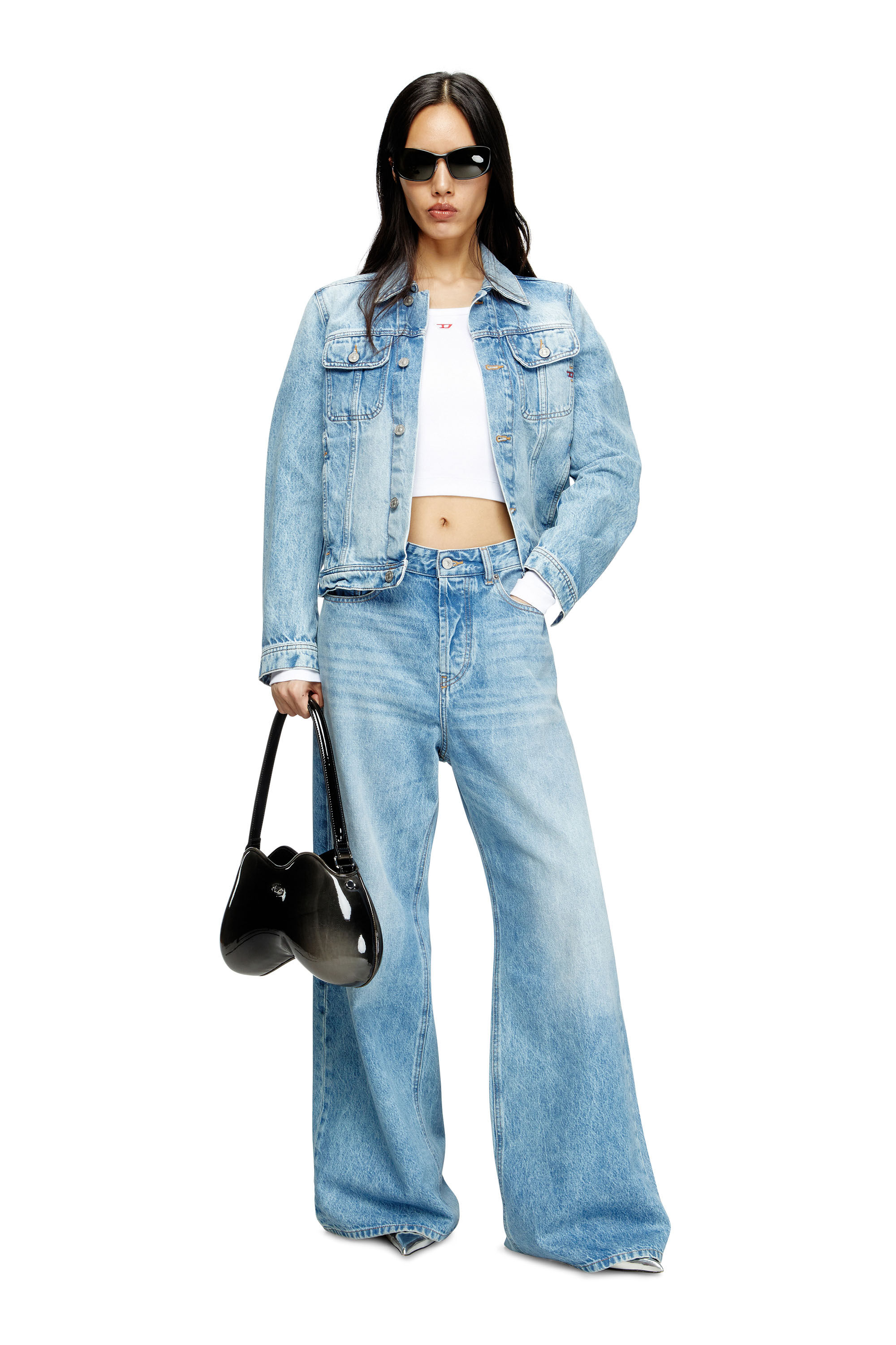 Diesel - T-BALLET-D, Female's Tシャツ Dロゴ in ホワイト - 1