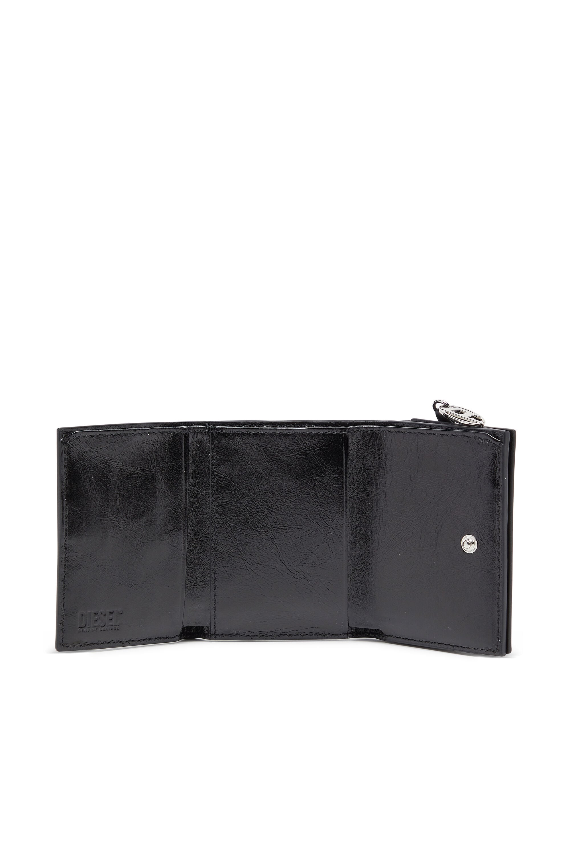 Diesel - OVAL-D TRI FOLD ZIP COIN XS II, Female's 三つ折りウォレット in ブラック - 3
