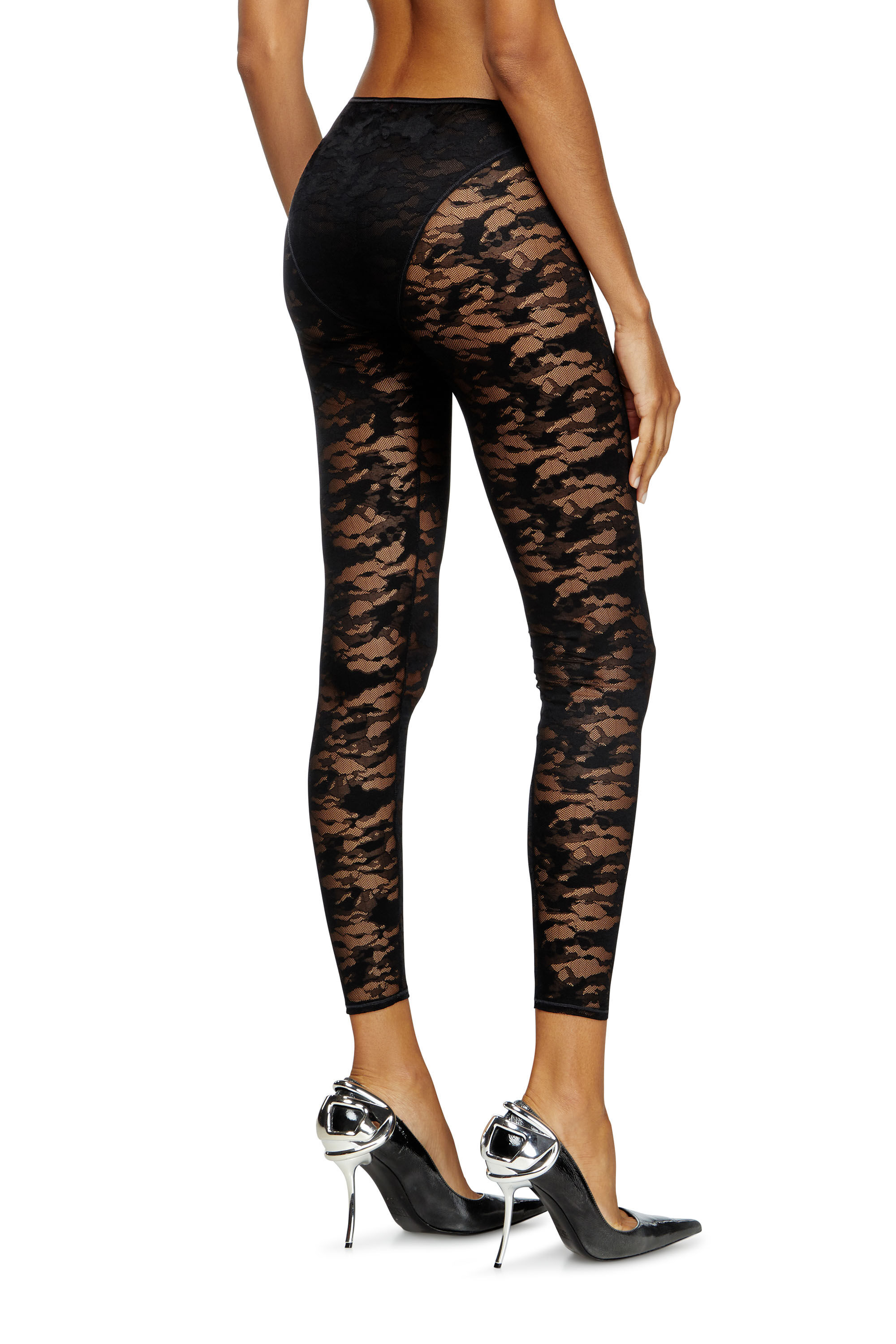 Diesel - CLAIRE-UTLT, Female's Camo lace leggings in ブラック - 4