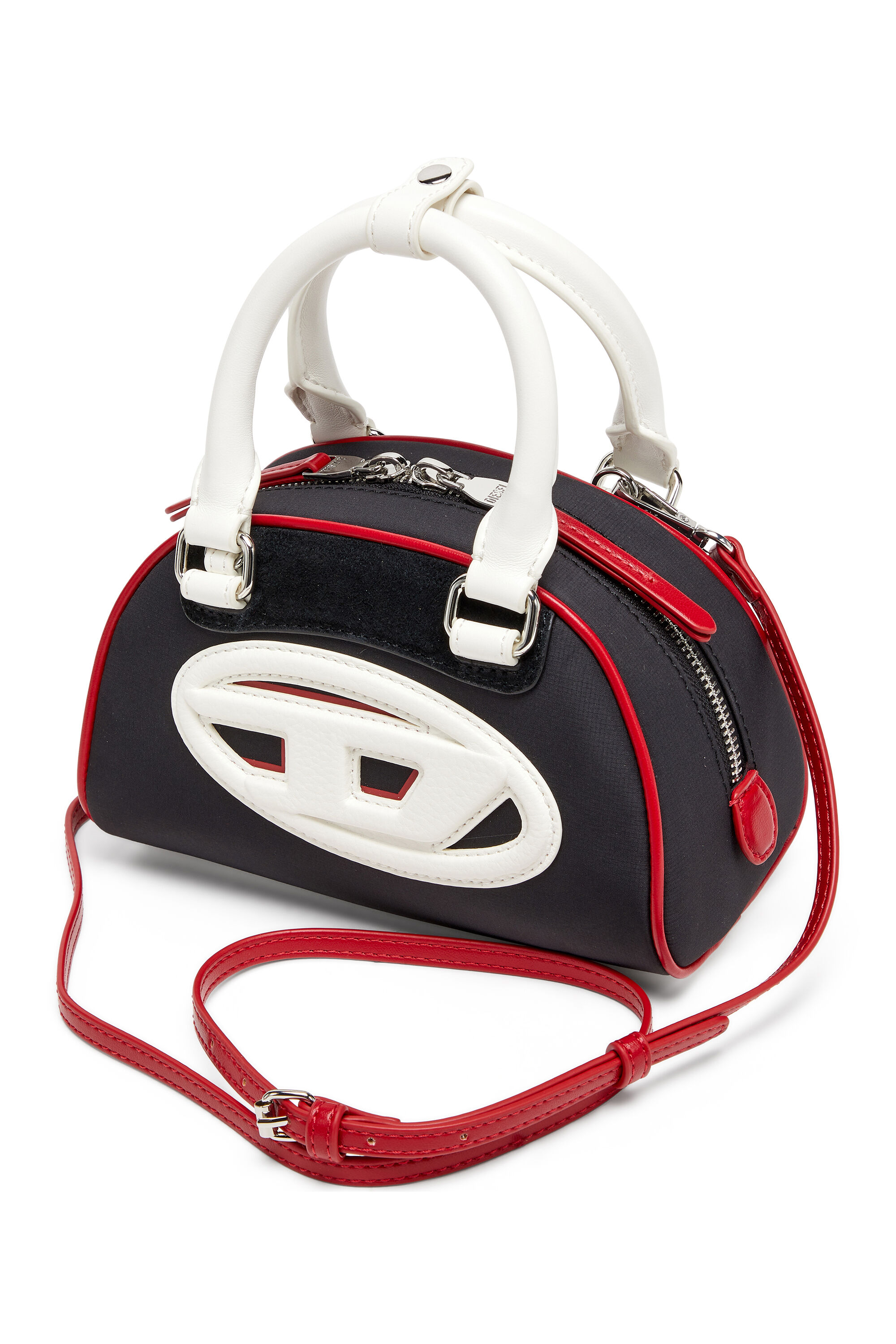 Diesel - 1DR DOME CROSSBODY, Female's クロスボディバッグ in ブラック/ホワイト - 5