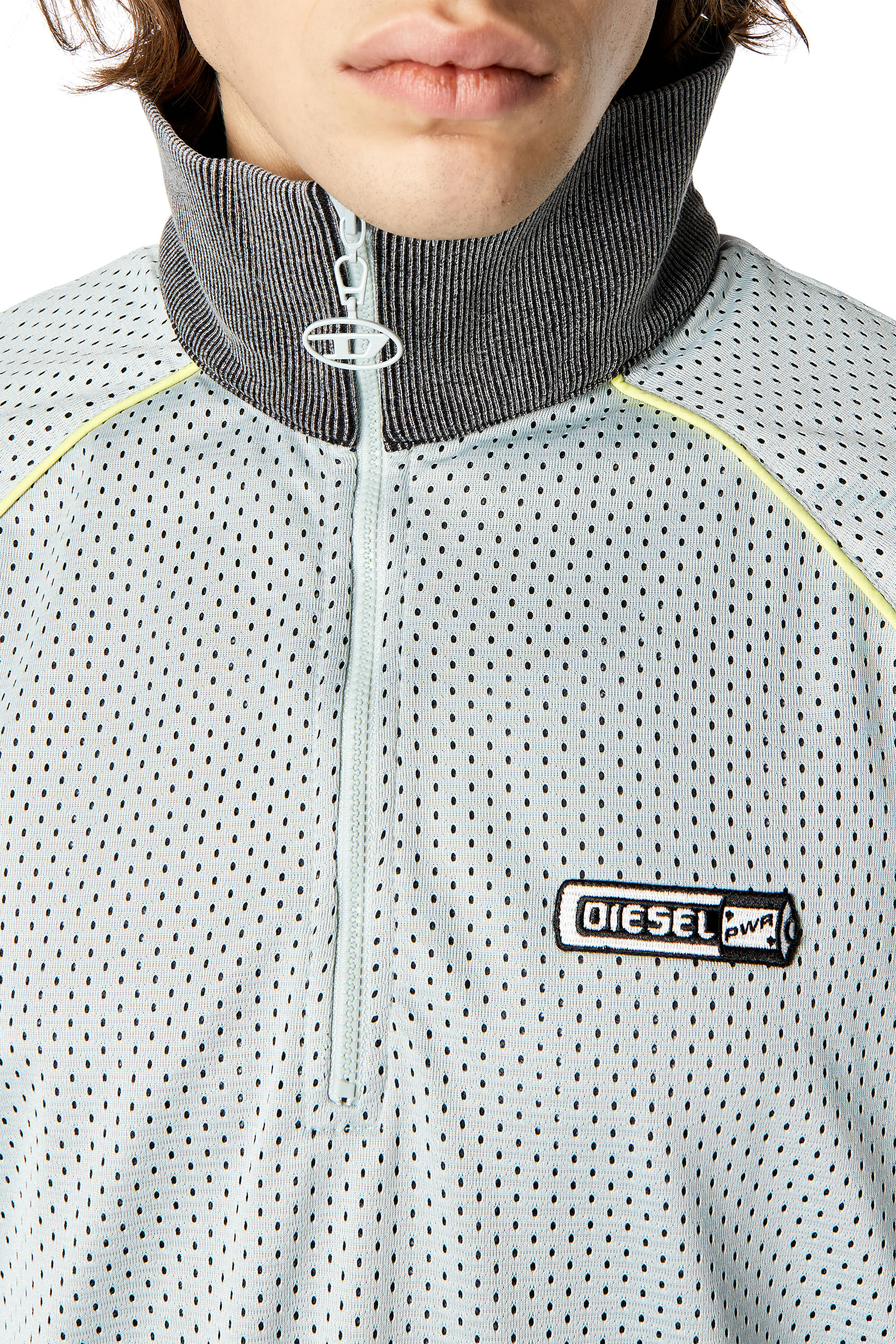 Diesel - T-MEC, Male's ポロシャツ レイヤード ラグラン in ライトグレー - 4