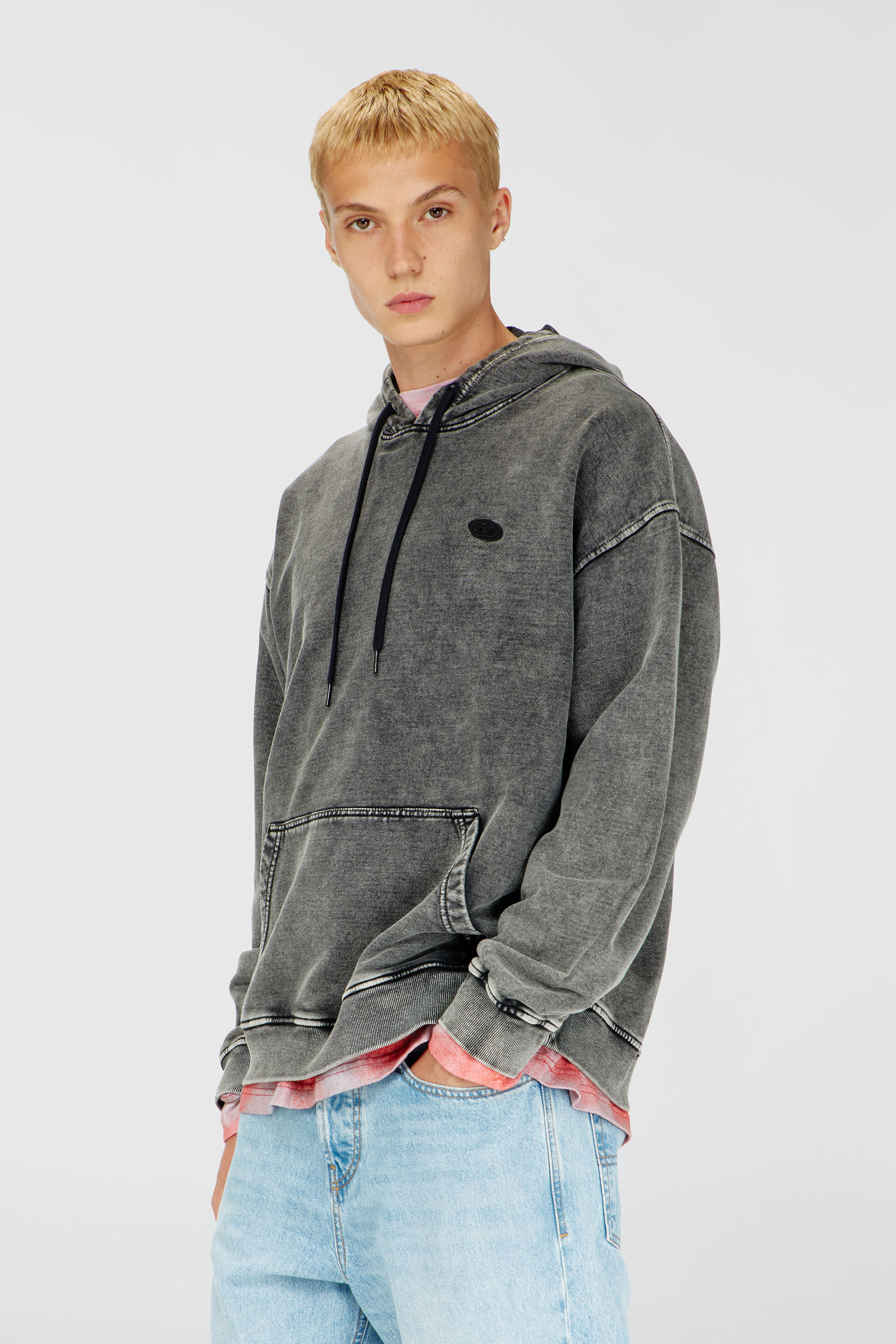 S-BOXT-HOOD-DEN プルオーバーパーカー｜グレー｜メンズ｜DIESEL