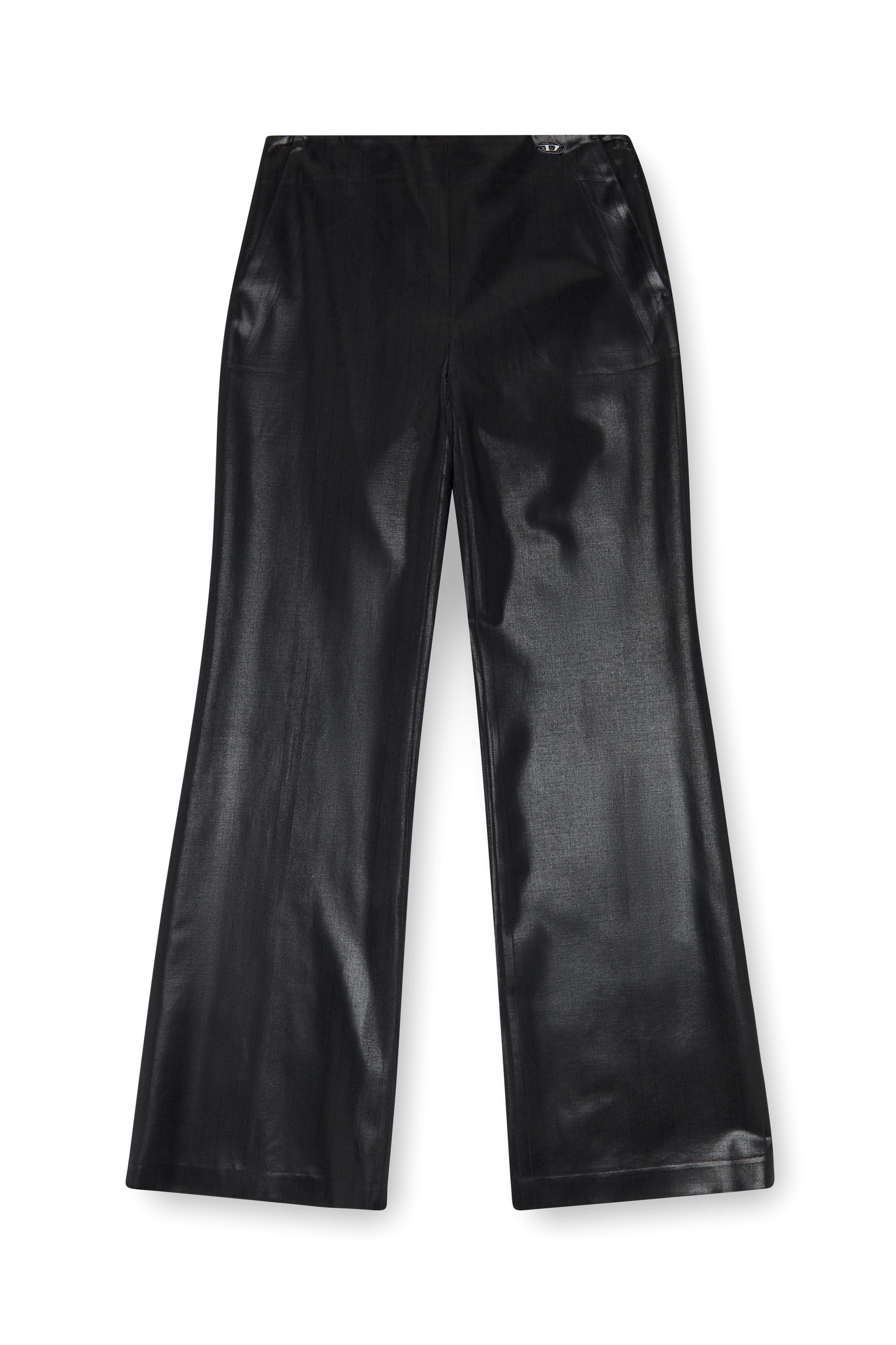 Diesel - P-OLARIS, Female's Pinstripe pants with coated front in ブラック - 2