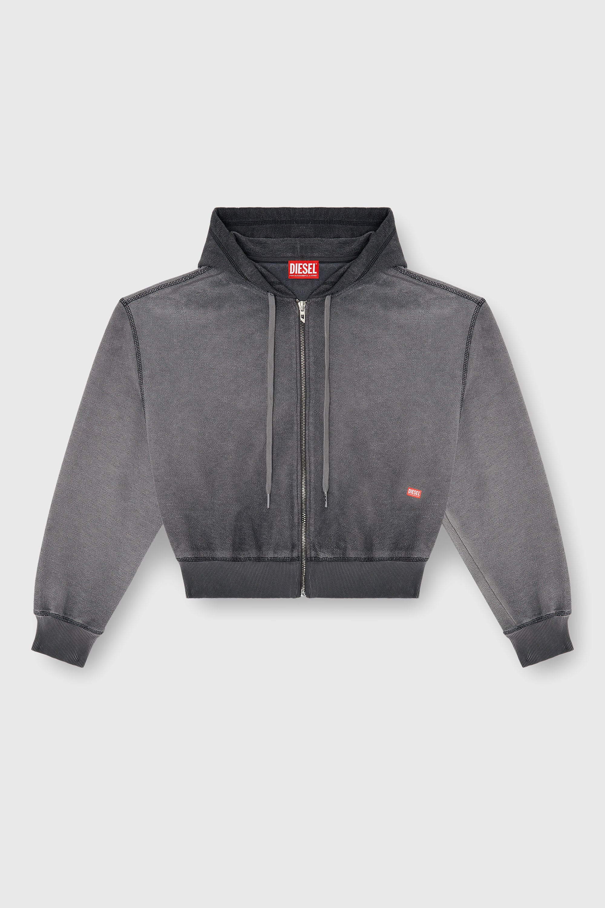 F-SUNNY-HOOD-ZIP ジップアップパーカー｜グレー｜ウィメンズ｜DIESEL
