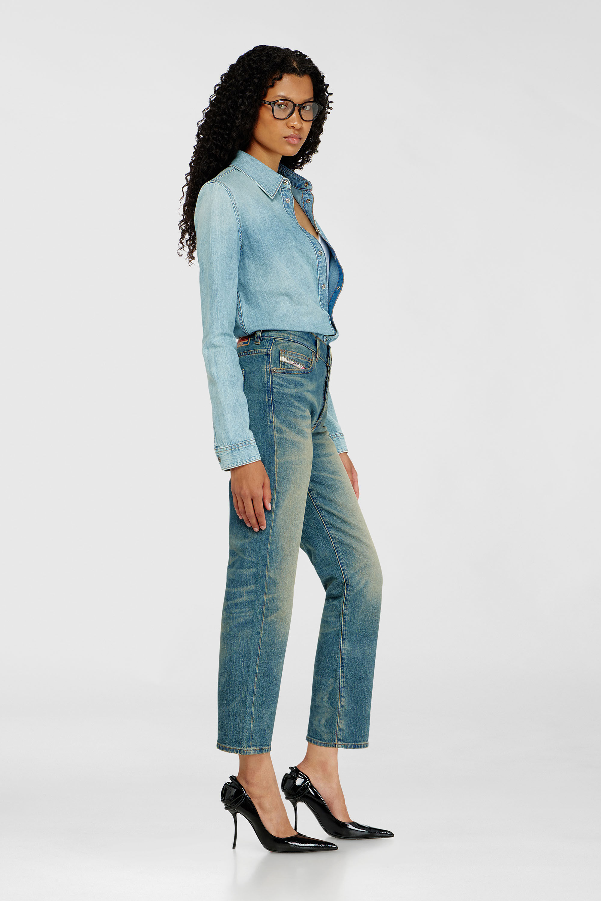 Diesel - Female's Regular Jeans 1981 D-Went 0KBBP, ミディアムブルー - 2