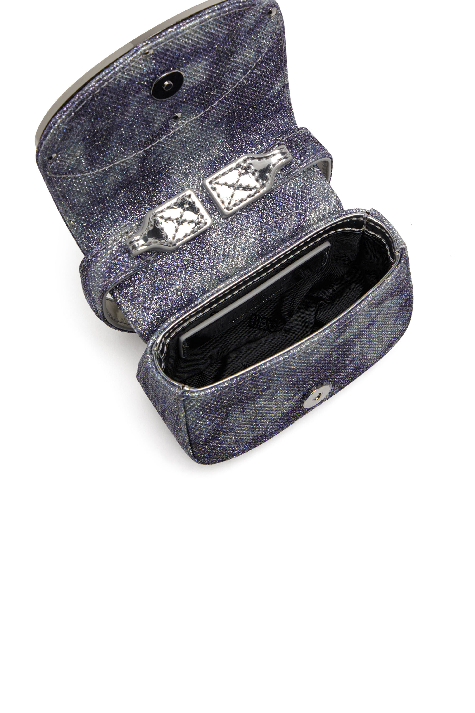 Diesel - 1DR XS, Female's 1DR Xs-Iconic mini bag in shimmer fabric in ブルー - 5