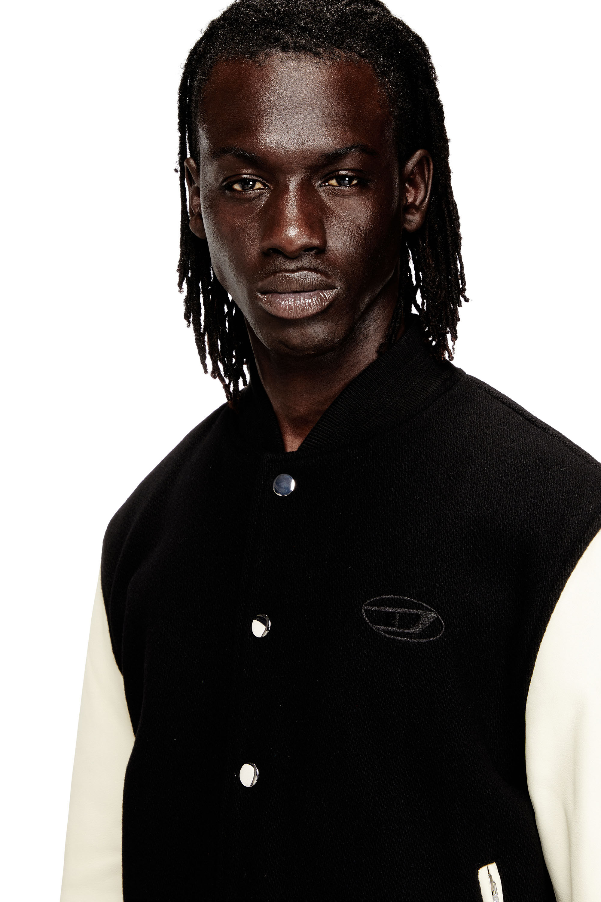 Diesel - L-ARRY-WRD, Male's ブルゾン in ブラック/ホワイト - 4