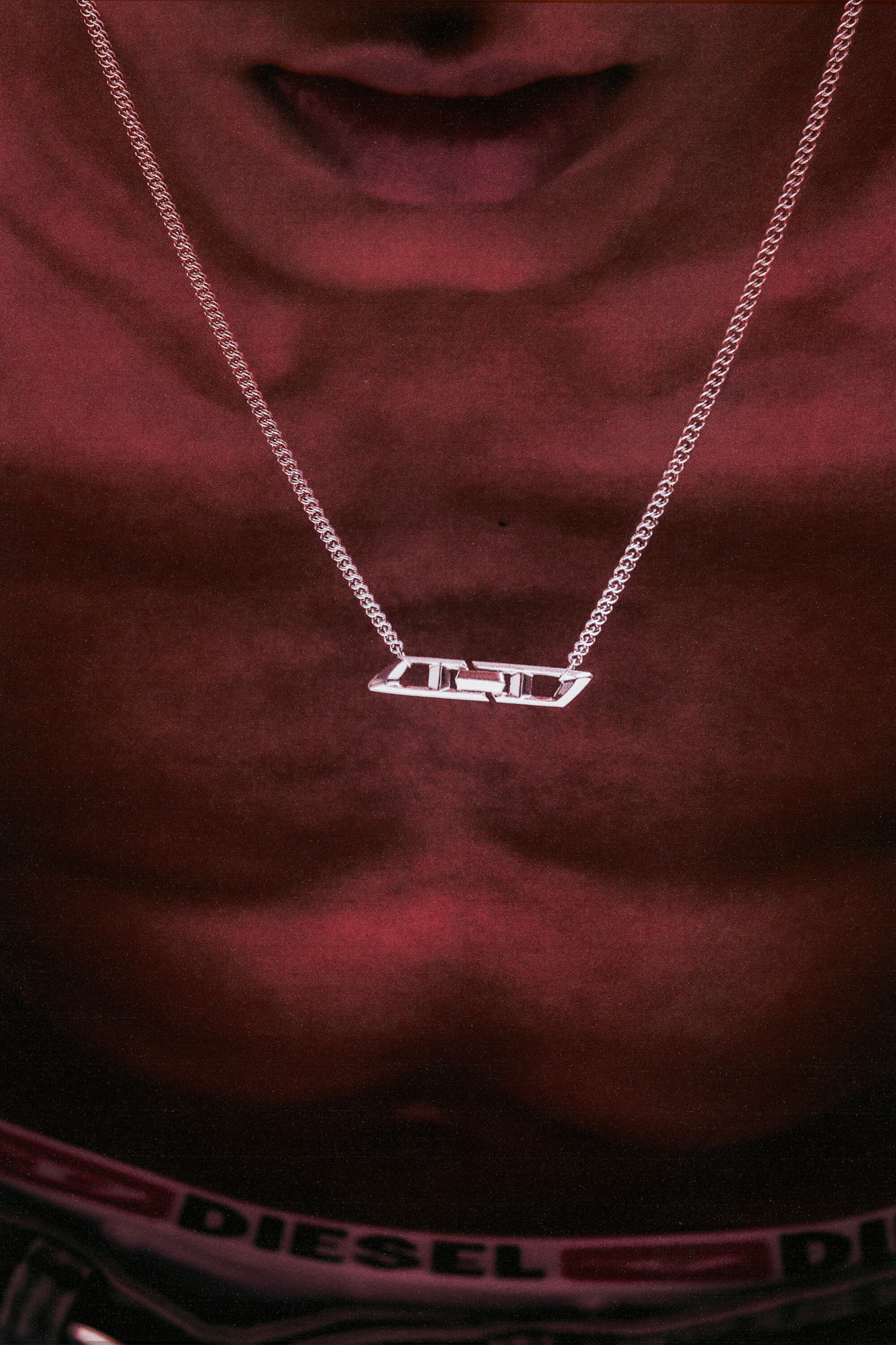 Diesel - DL1351040 STERLING SILVER JEWEL, Unisex's Sterling Silver  D Logo Necklace in シルバー - 3