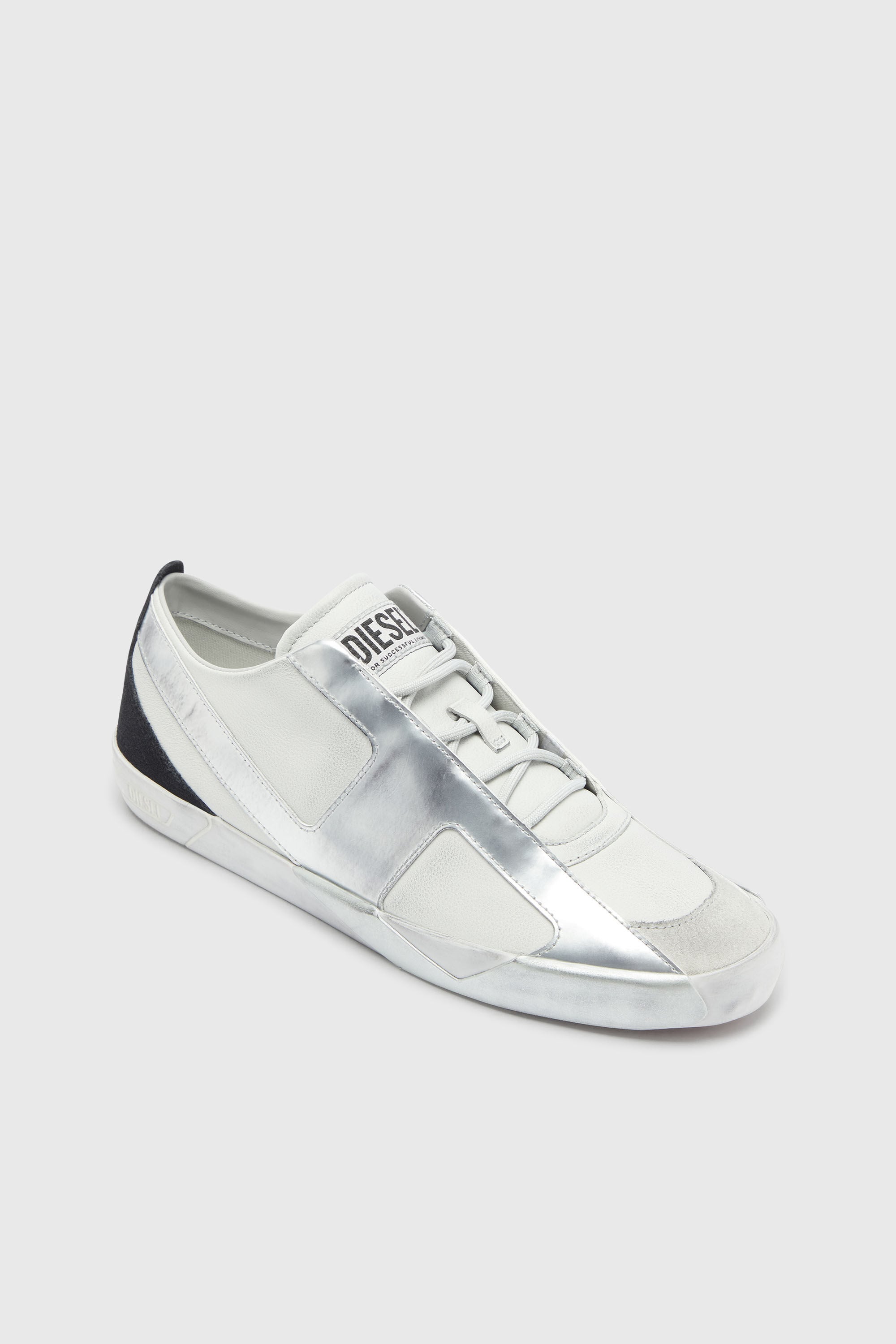 Diesel - S-SLANTE-D LOW, Male's ローカットスニーカー in ホワイト/シルバー - 6