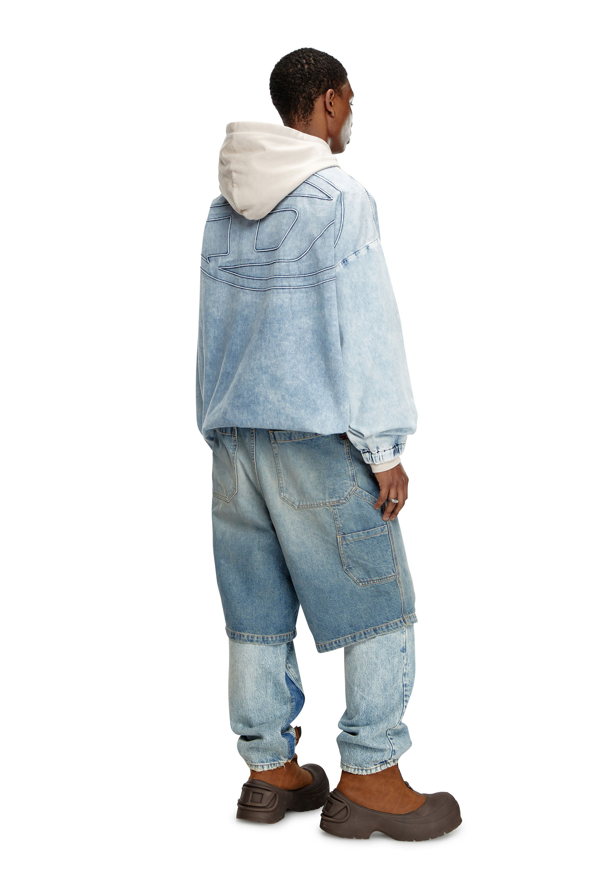 Diesel - D-KRAP-S1, Male's Denim jacket with Oval D in ライトブルー - 1