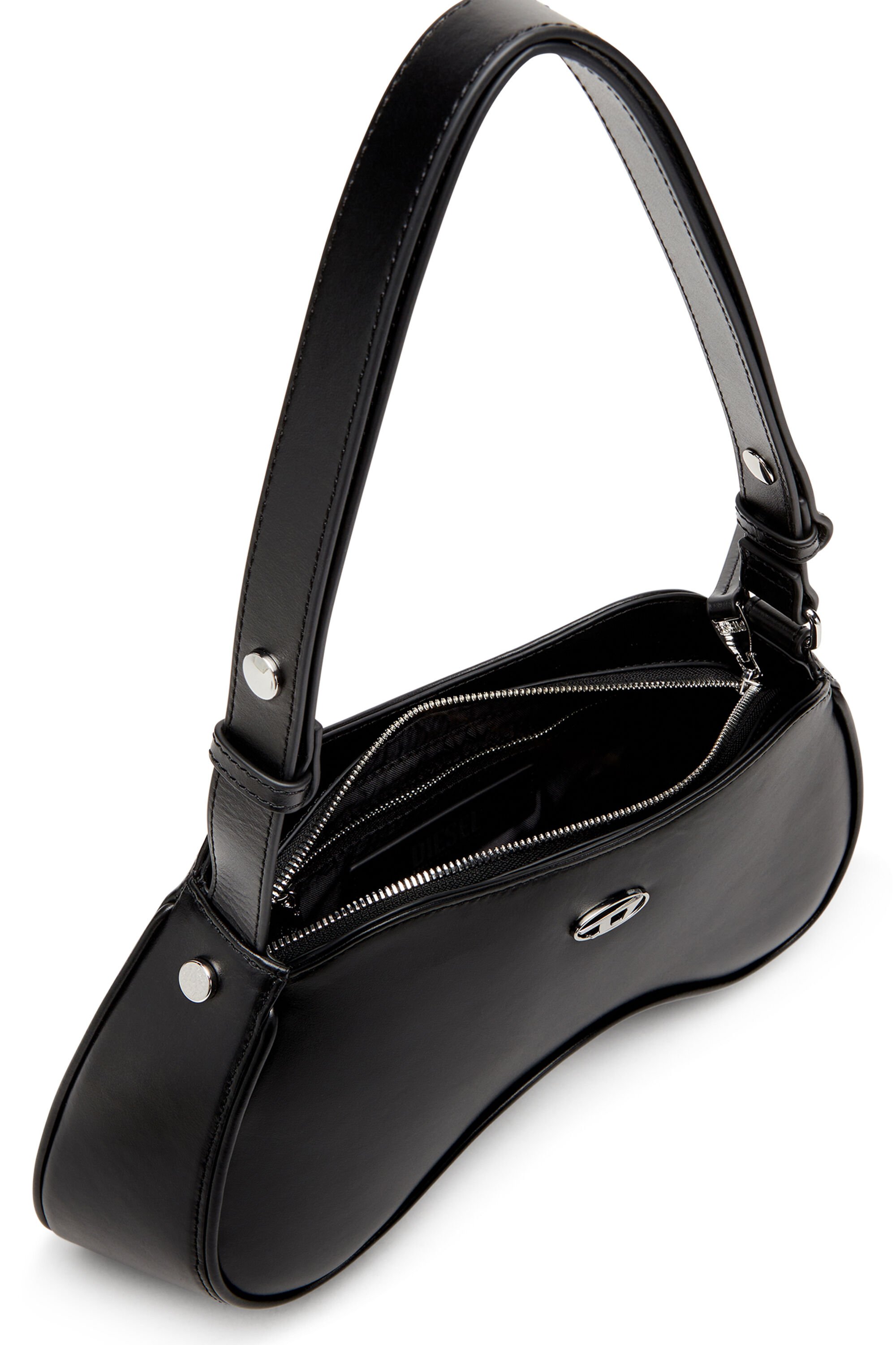 Diesel - PLAY SHOULDER, Female's Play-Semi gloss leather shoulder bag in ブラック - 5