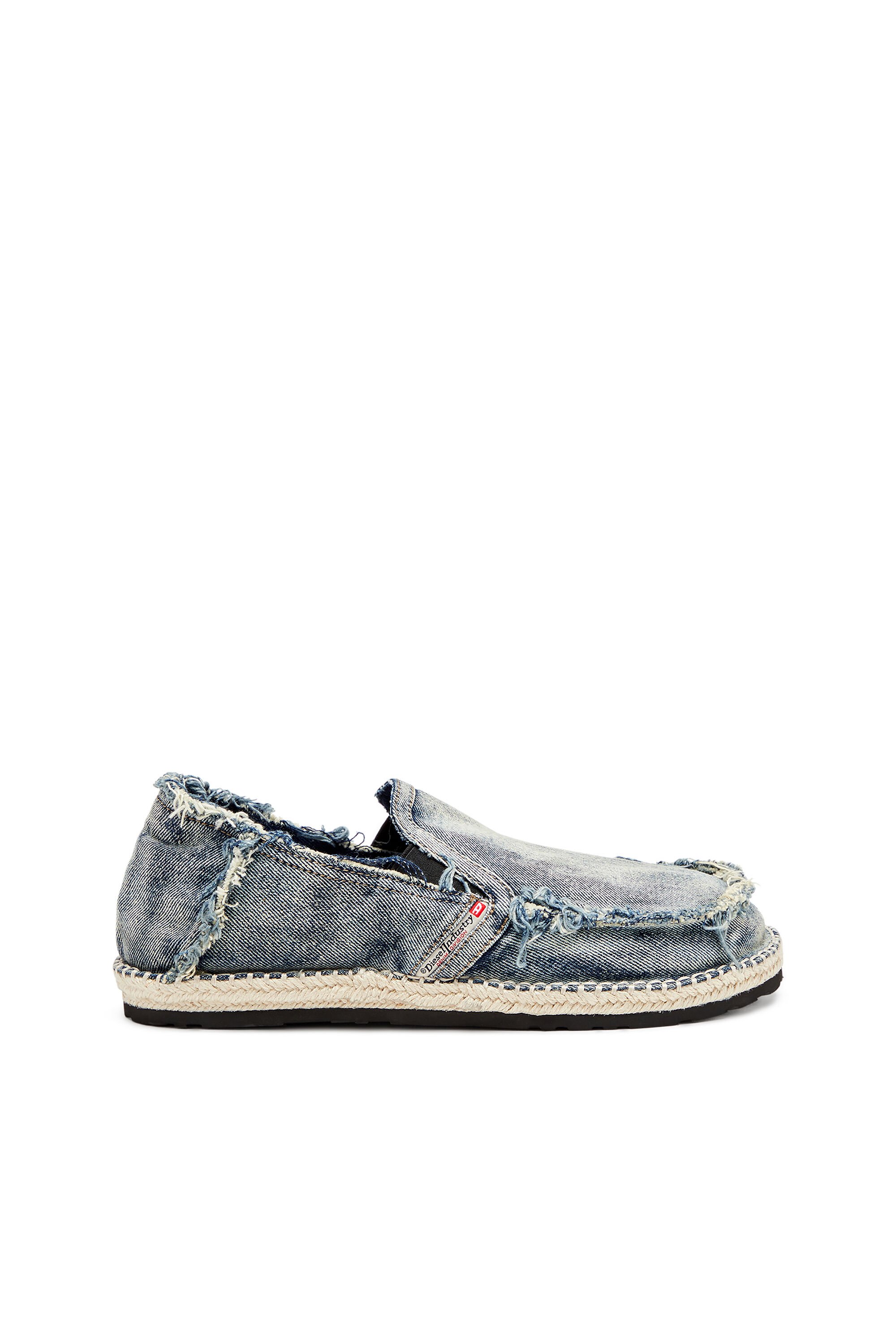 Diesel - D-LUKAS ESP, Male's D-Lukas-Espadrille loafers in distressed denim in ライトブルー - 1