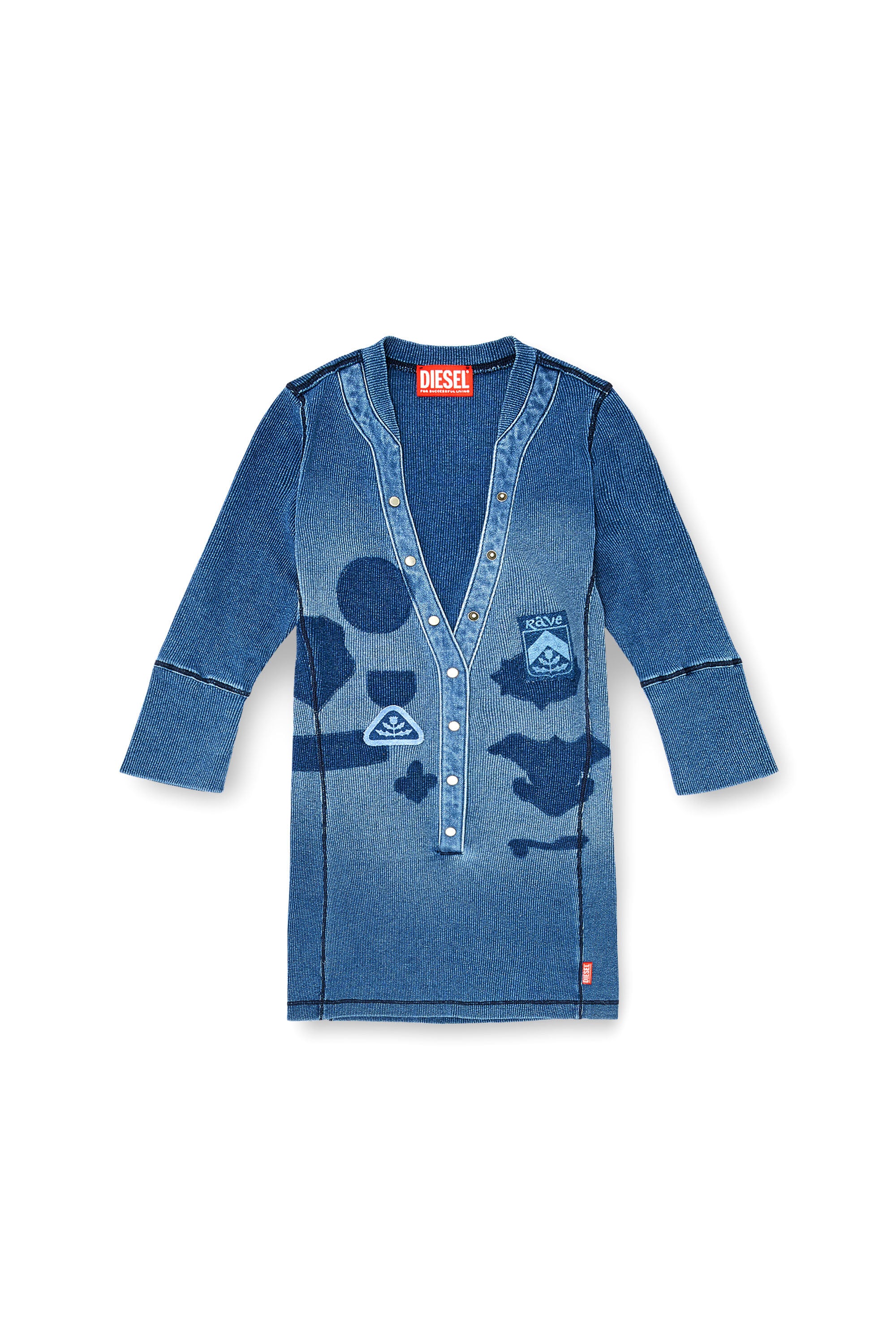 Diesel - T-EREME, Female's 七分袖トップ in ミディアムブルー - 2