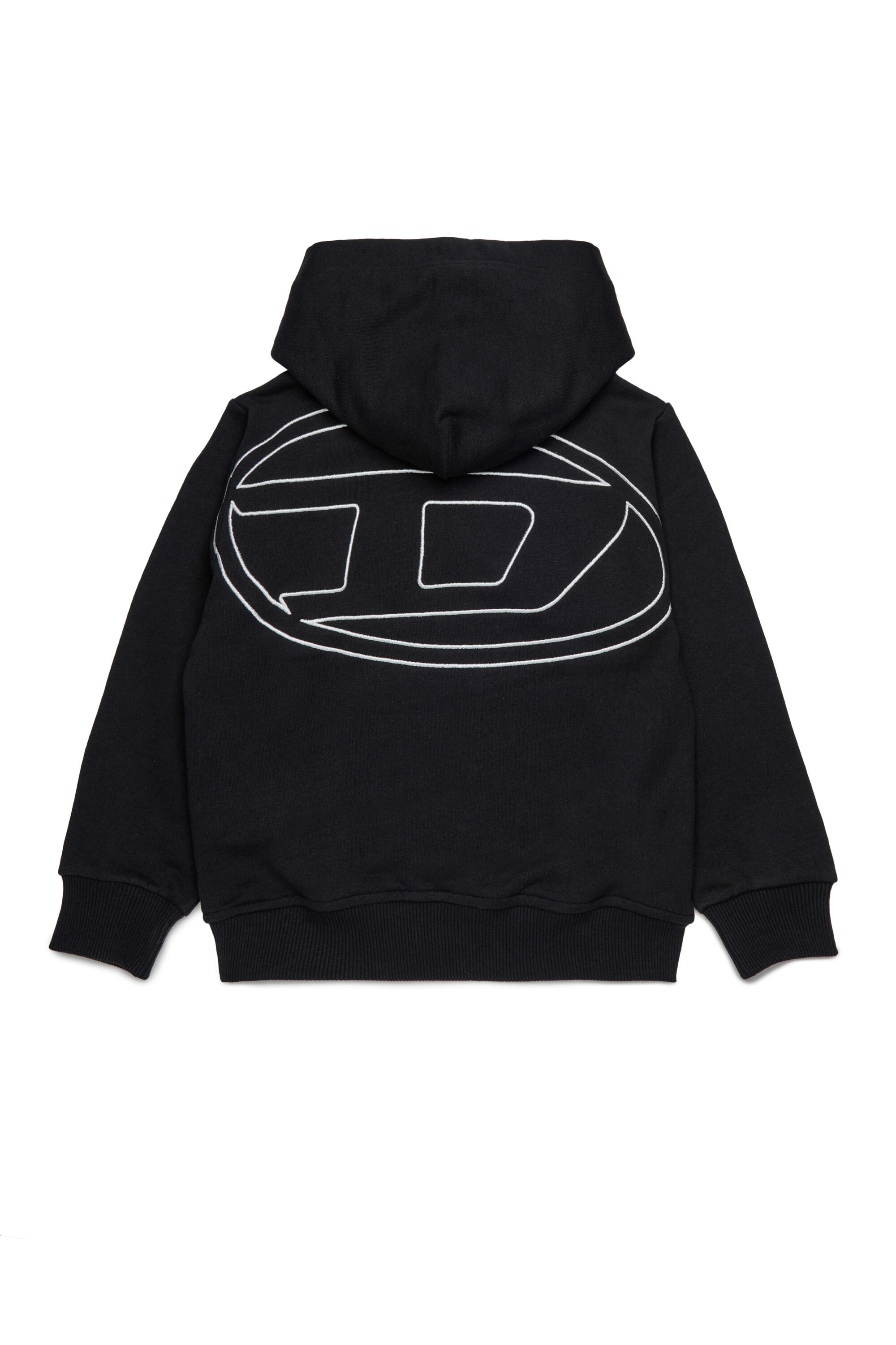 Diesel - SMACSHOODMEGOVALD OVER, Male's Hoodie with mega Oval D embroidery in ブラック - 2