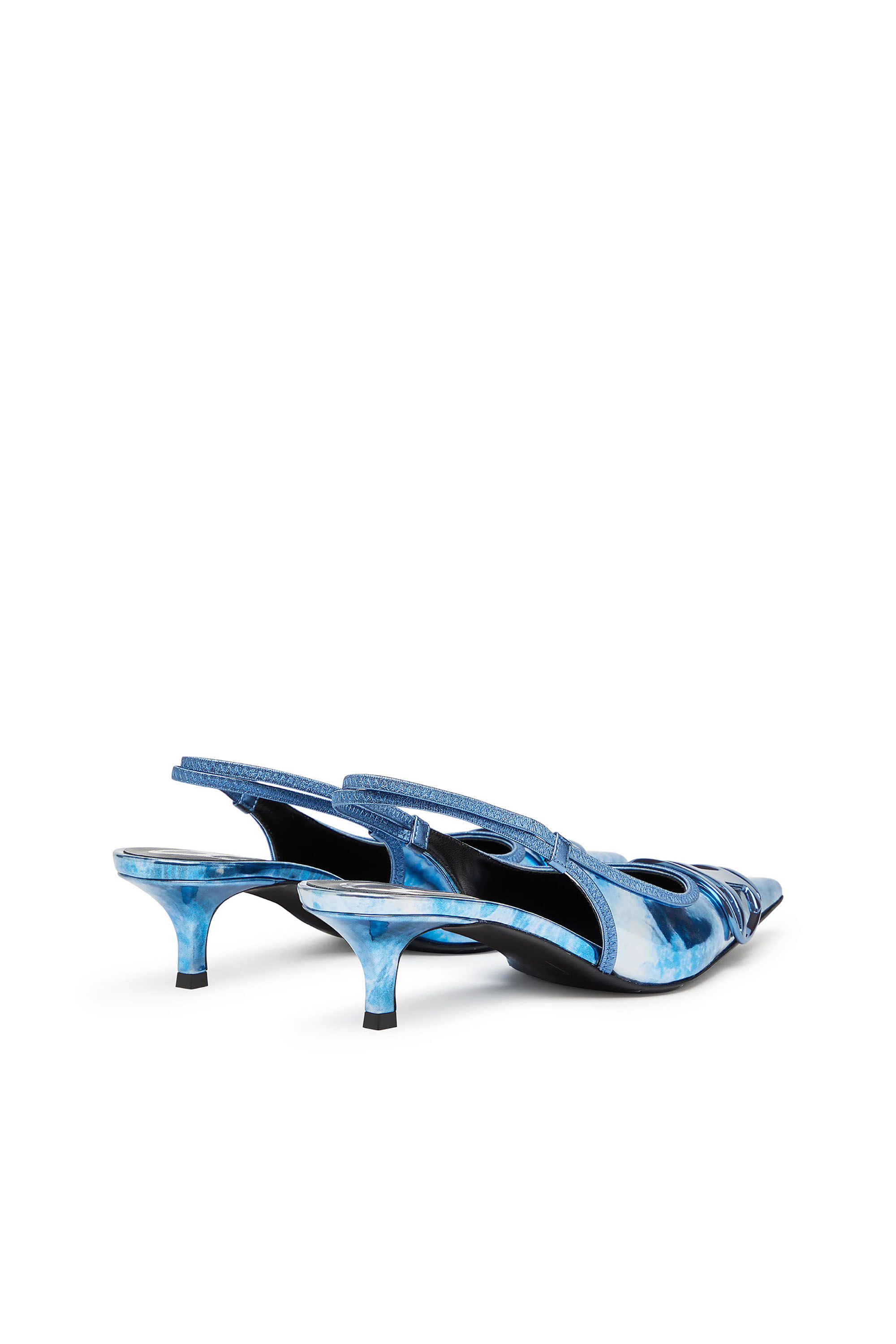 Diesel - D-VENUS SB 40, Female's D-Venus-Two-tone metallic slingback pumps in ブルー - 3