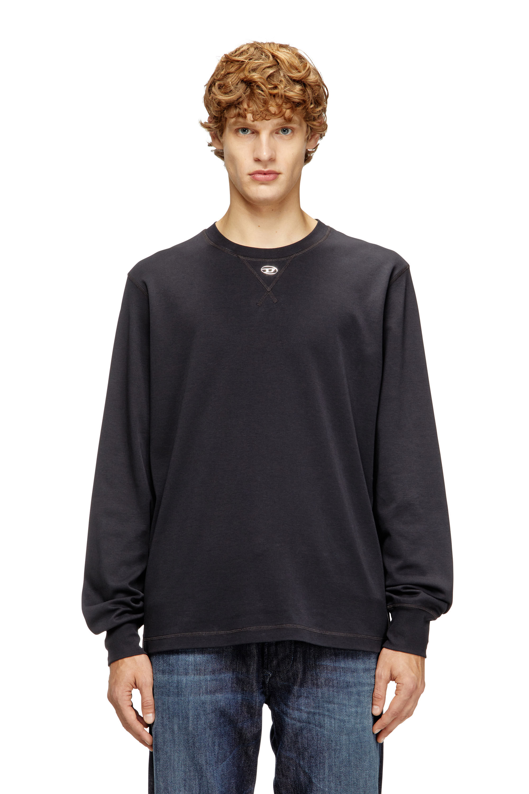 DIESEL ダークグレー 長袖Tシャツ T-MADJUST-LS-TR 長袖Tシャツ｜グレー｜メンズ｜DIESEL