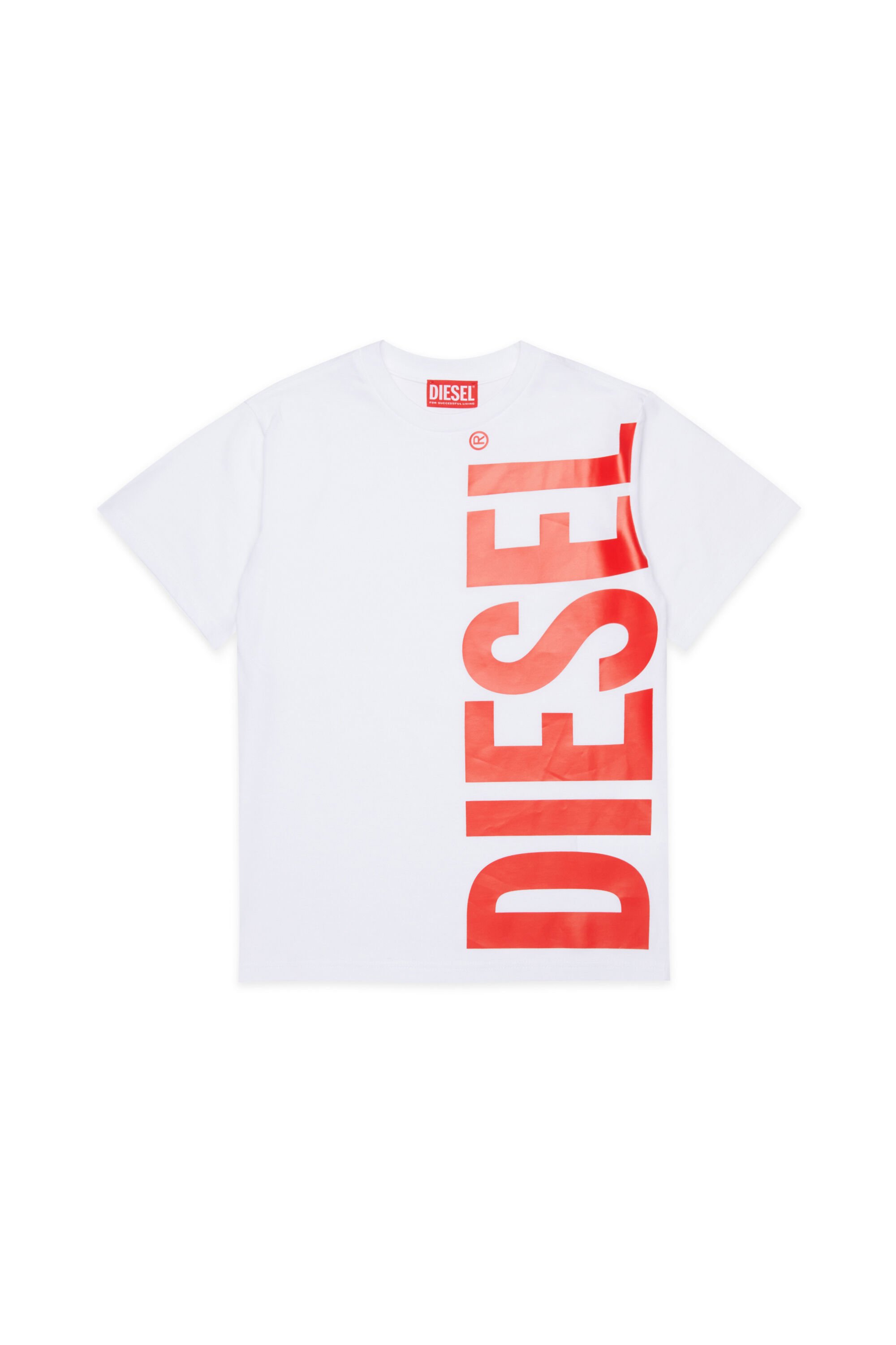 Diesel - MTOMS OVER, Male's Cotton T-shirt with maxi logo print in ホワイト - 1