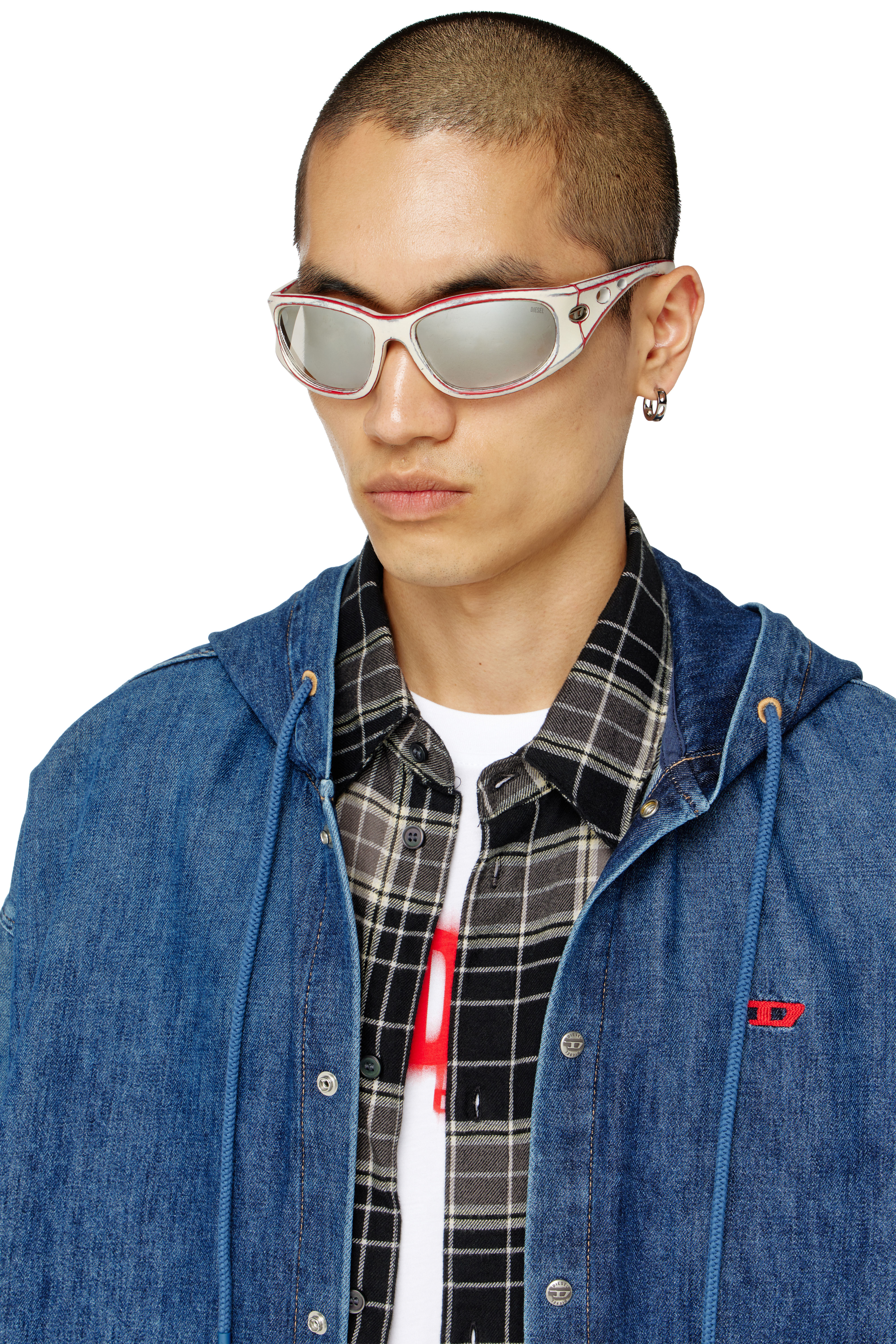 Diesel - 0DL3004U, Unisex's Cat-eye style sunglasses in レッド - 1