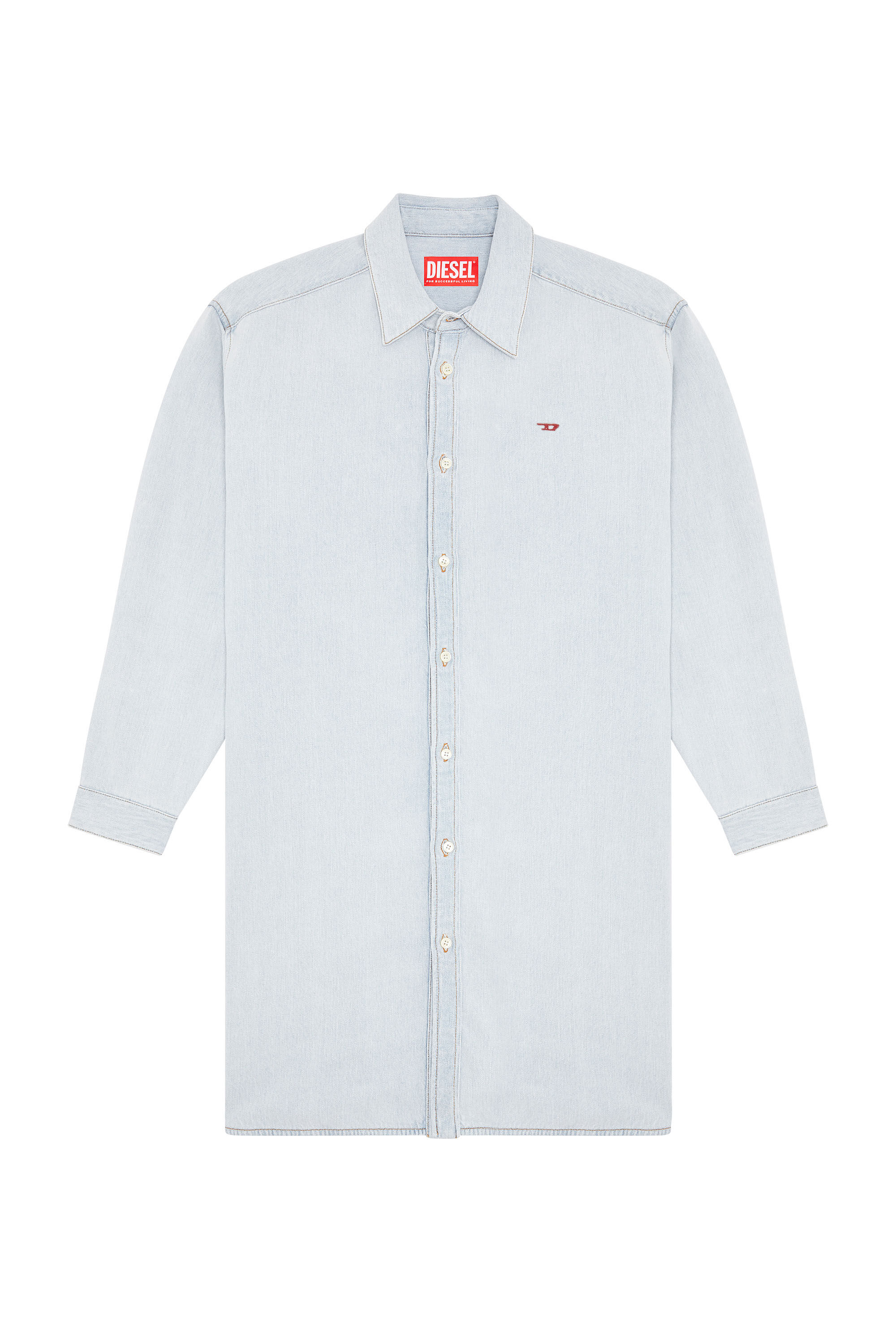 Diesel - DE-BLEX SHIRT DRESS, Female's Shirt dress in denim in ライトブルー - 1