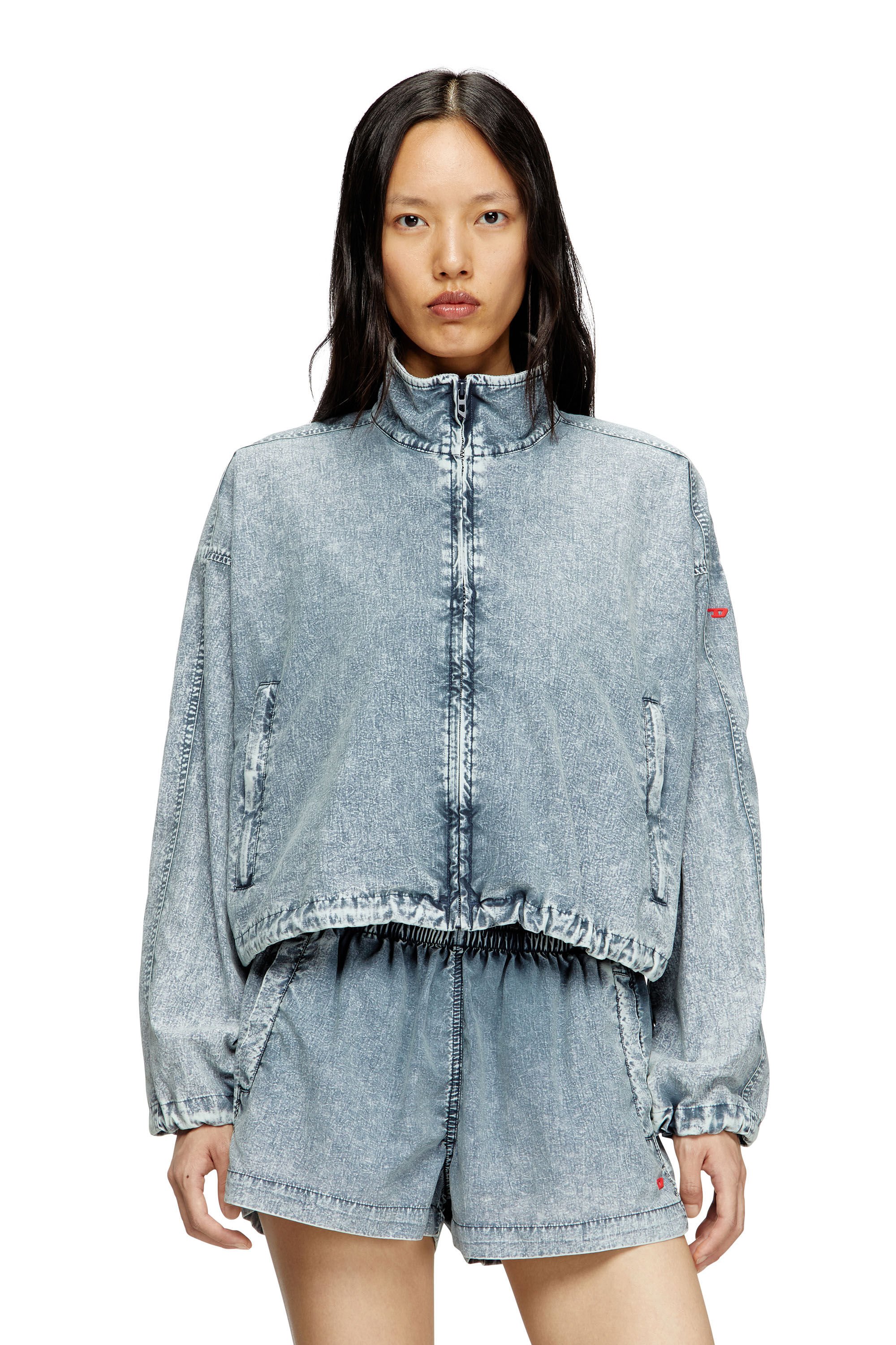 Diesel - G-LEAM-R1, Female's Cropped jacket in recycled nylon taslan in ライトブルー - 3
