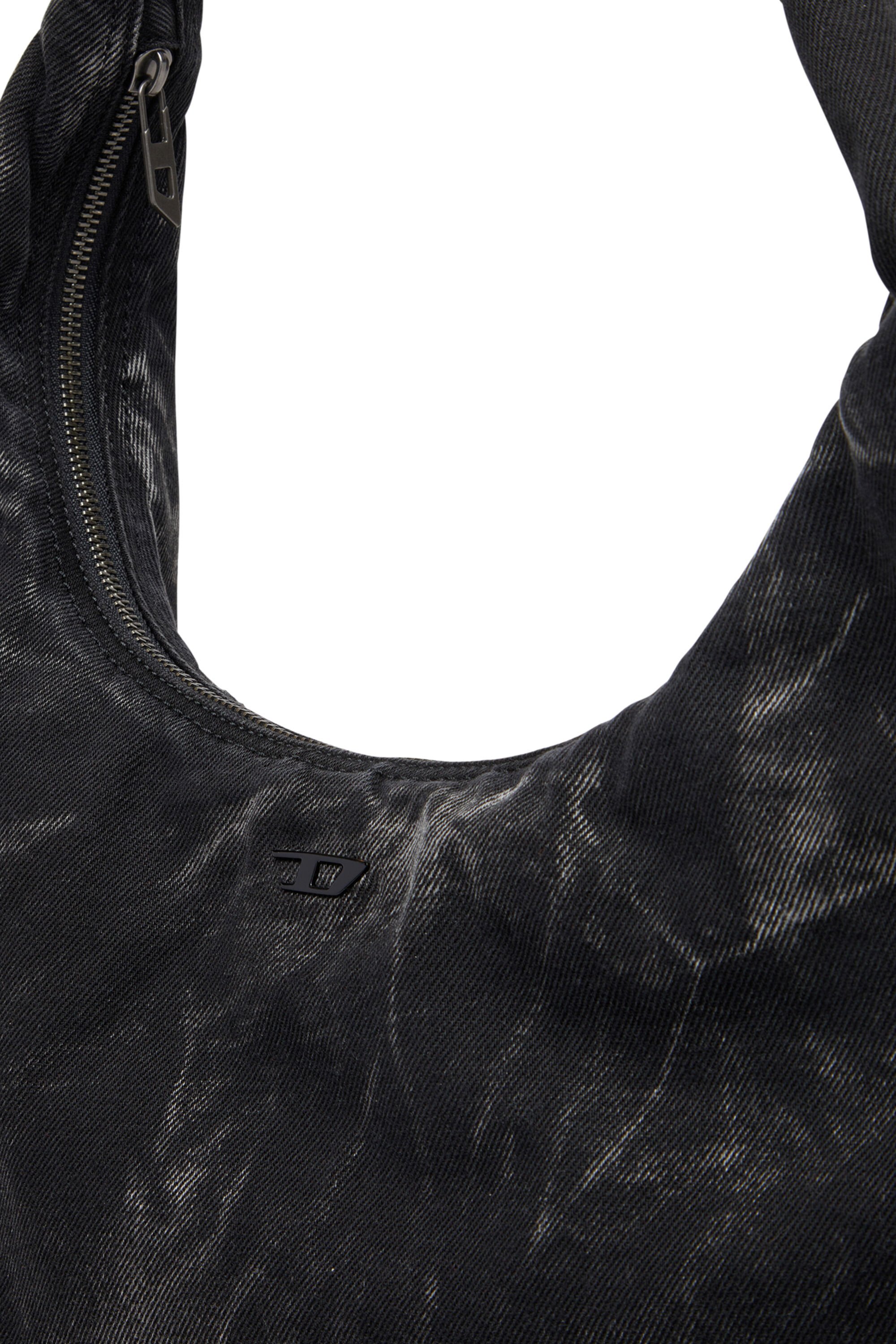 Diesel - RAVE HOBO X, Unisex's Rave - Hobo denim bag with zipper in ブラック - 6