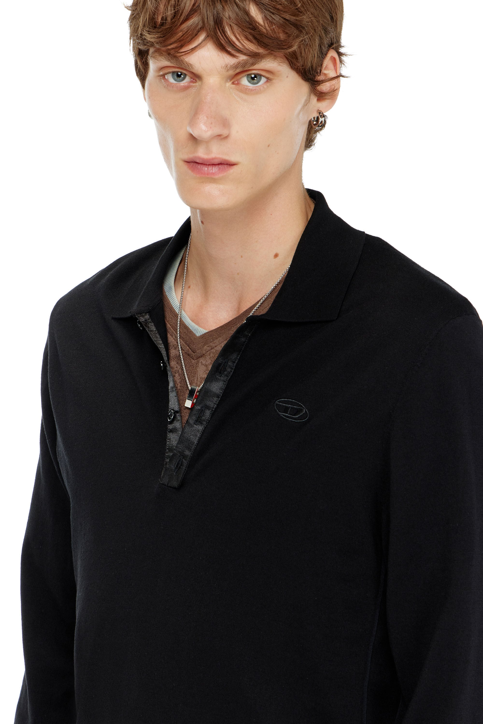Diesel - K-VILNIUS-LS, Male's ポロニット in ブラック - 4