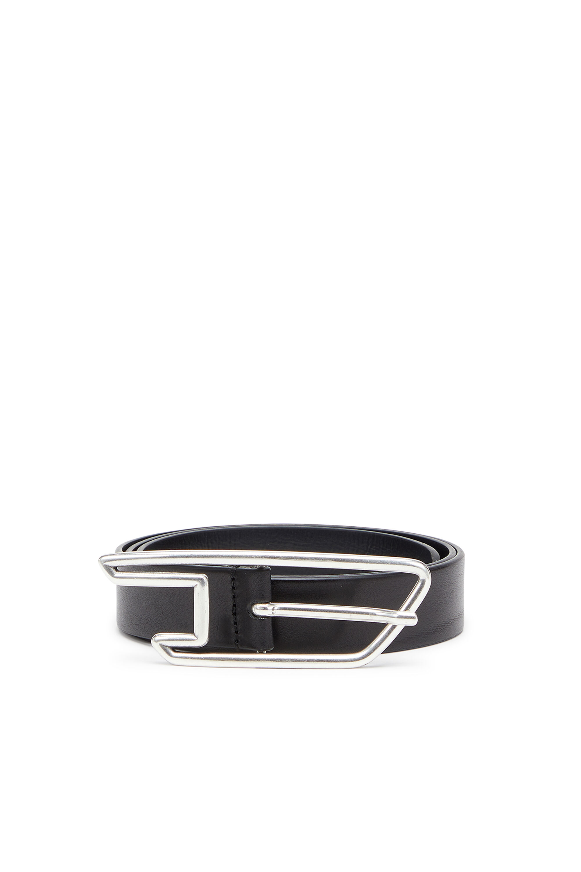 B-D LINE 30 3cm leather belt with D-logo buckle｜ブラック