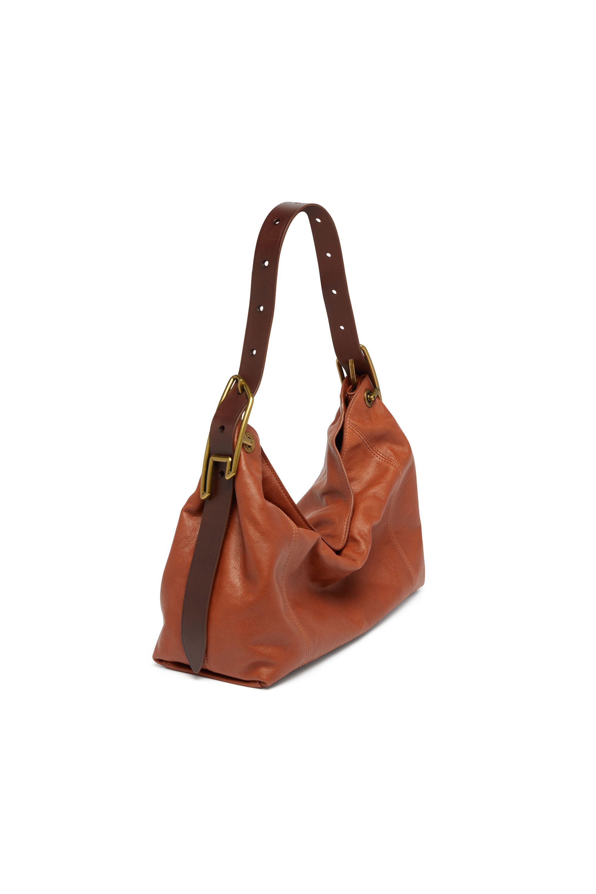 Diesel - D-LINE HOBO S, Female's D-Line-Shoulder bag in shiny leather in ブラウン - 7