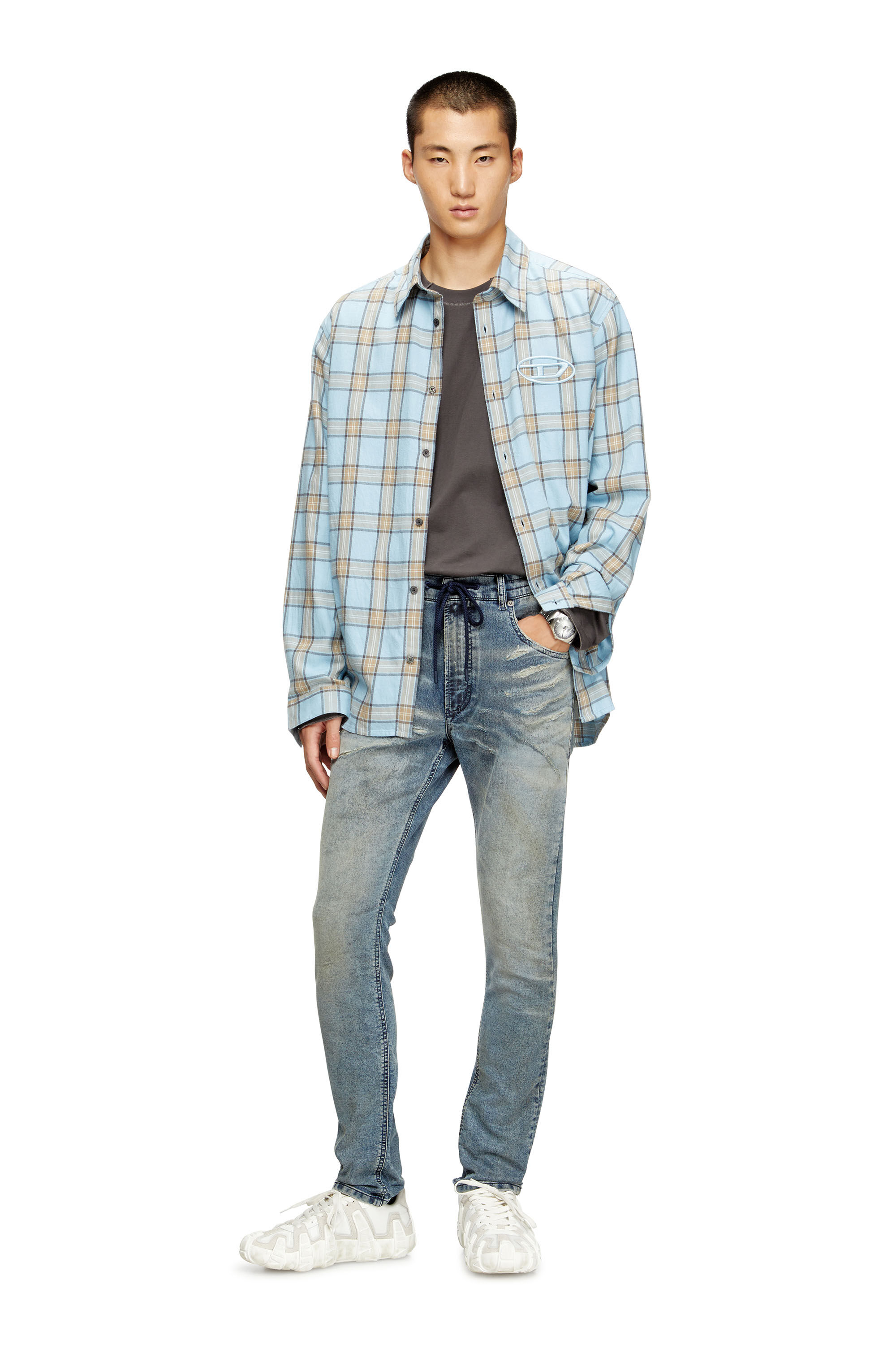 Diesel - Male's Regular 2032 D-Krooley Joggjeans® 09M37, ミディアムブルー - 1