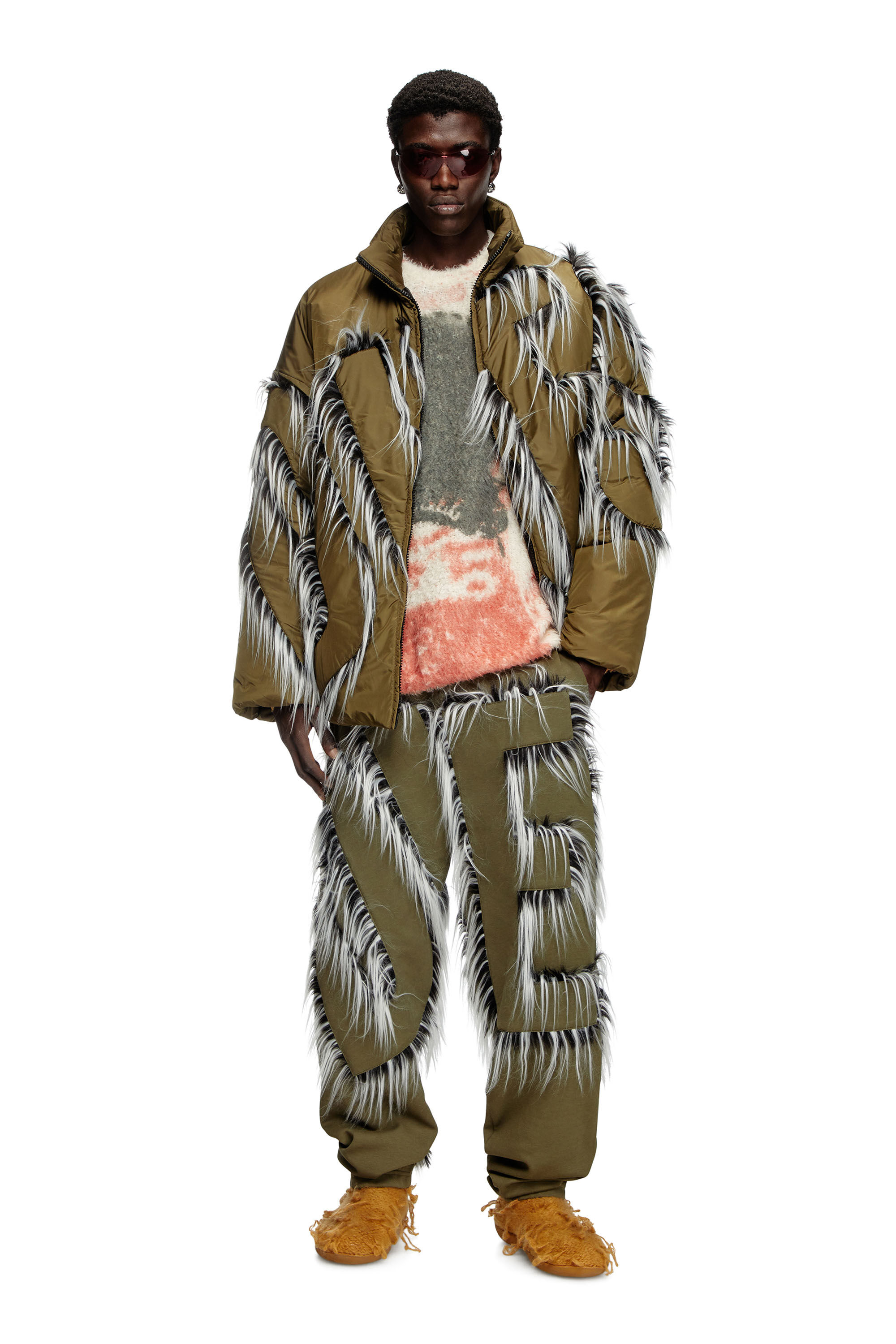 Diesel - K-MUNARI, Male's Alpaca-blend jumper with Pop print in レッド/イエロー - 1
