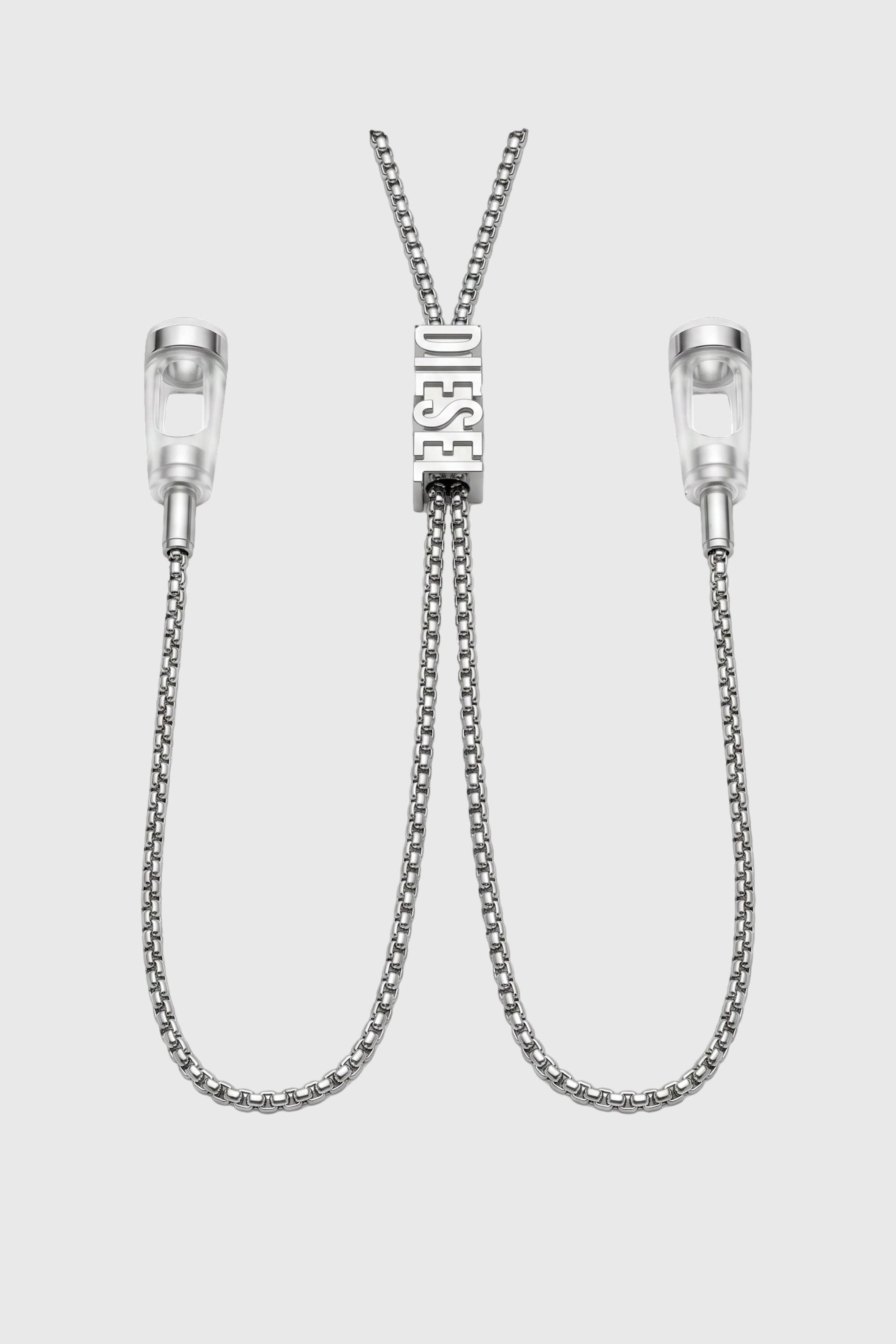 Diesel - 60669 EARBUDS CHAIN EARBUNDS CHAIN, Unisex's D chain earbuds necklace in シルバー - 1