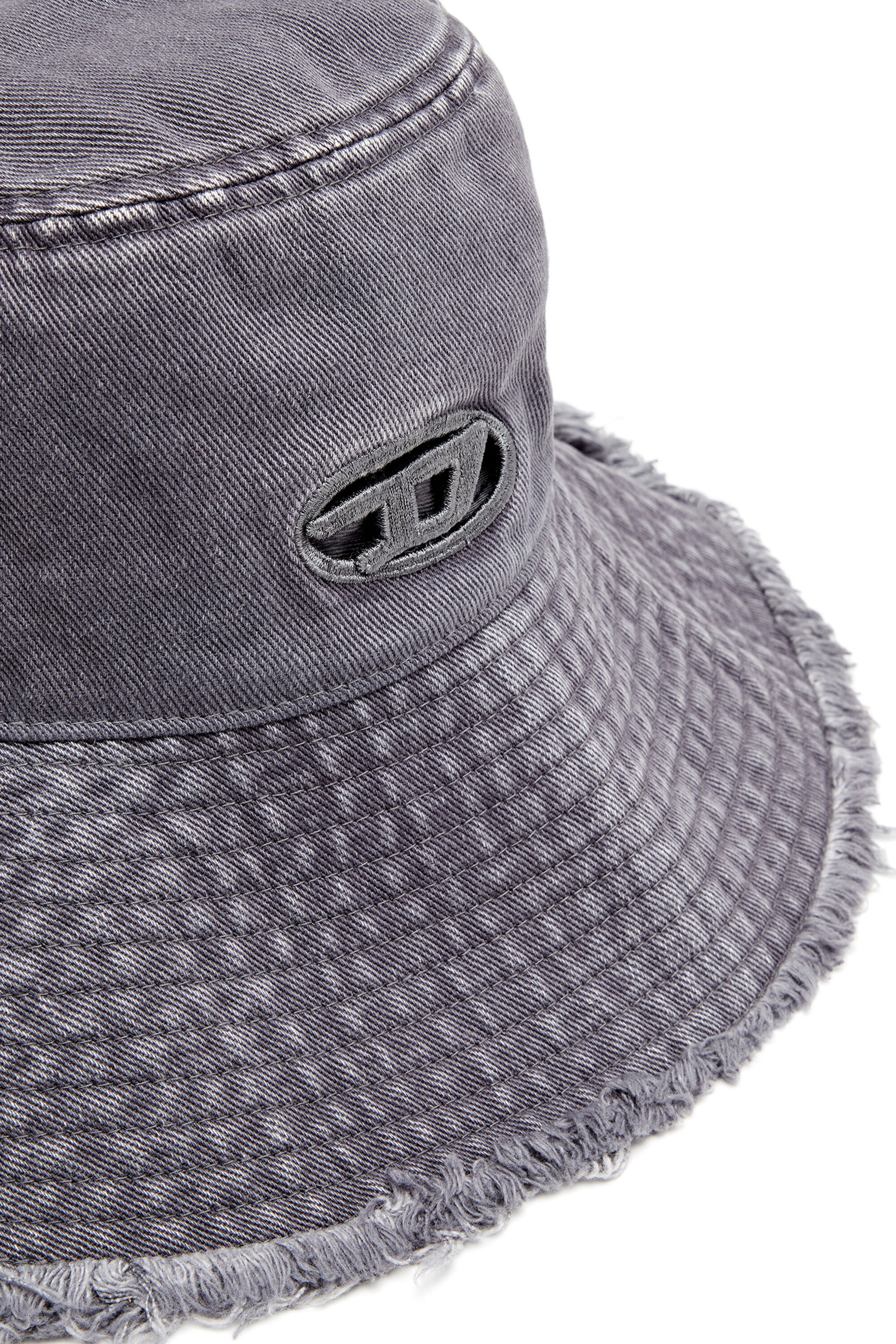 Diesel - C-BUCKET-UTLT, Female's Bucket hat with cut-out embroidered logo in グレー - 3