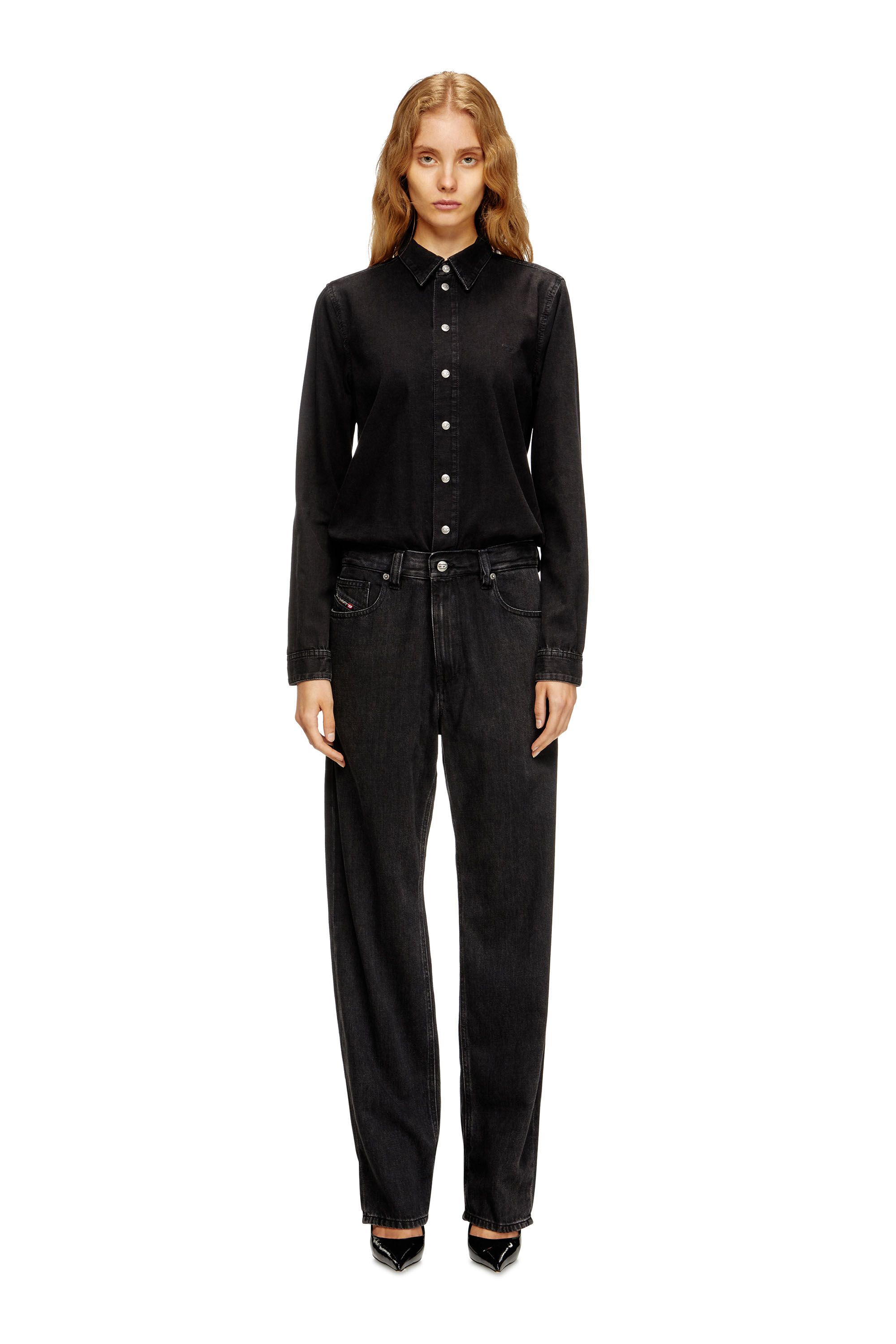 【ふくふくこまち】 レース装飾 ボディスーツ 黒　シャンデールD85 frill jump suit / black - PUKU