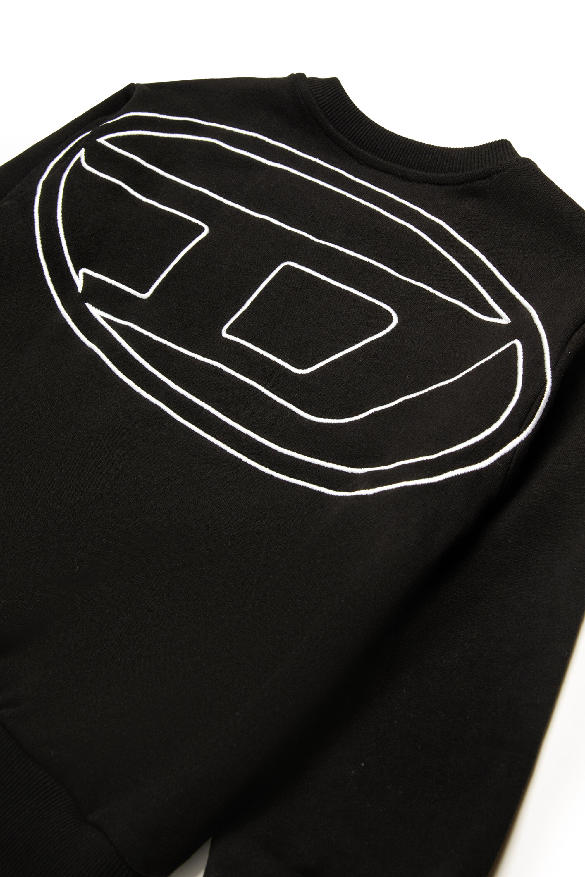 Diesel - SROBMEGOVALD OVER, Male's Sweatshirt with mega Oval D embroidery in ブラック - 4