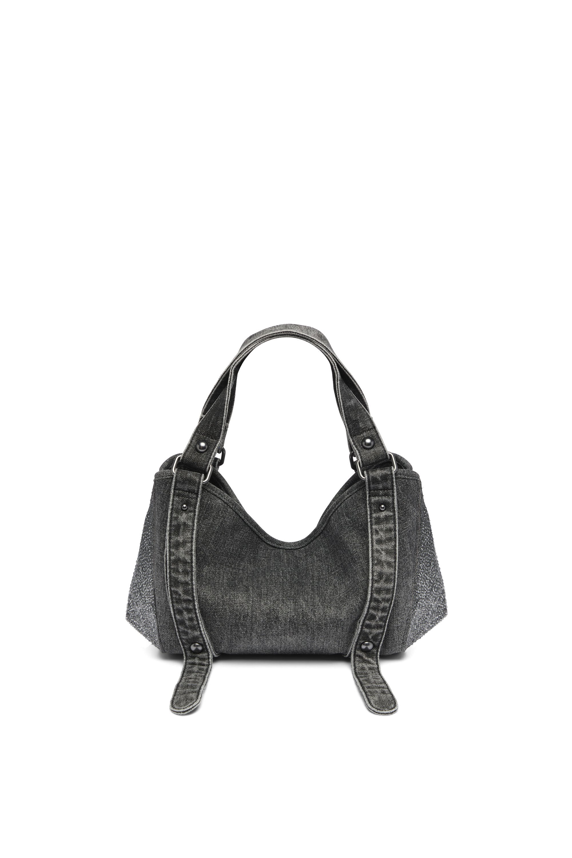 Diesel - D-ONE TOPHANDLE S, Female's D-One-Small top-handle bag in crystal solarised denim in ブラック - 2