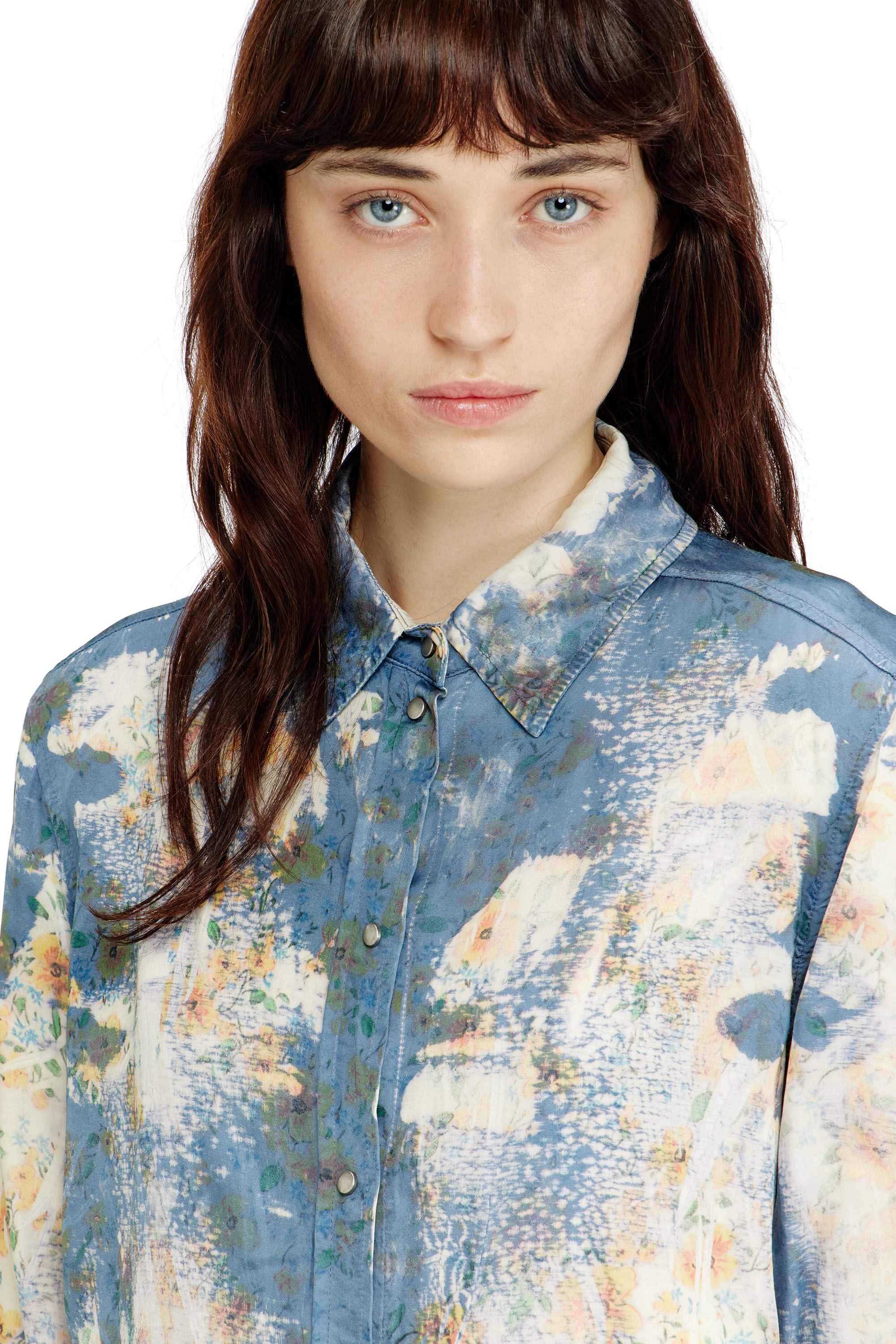 Diesel - C-ASSY, Female's Shirt with floral X-ray effect in ライトブルー - 5