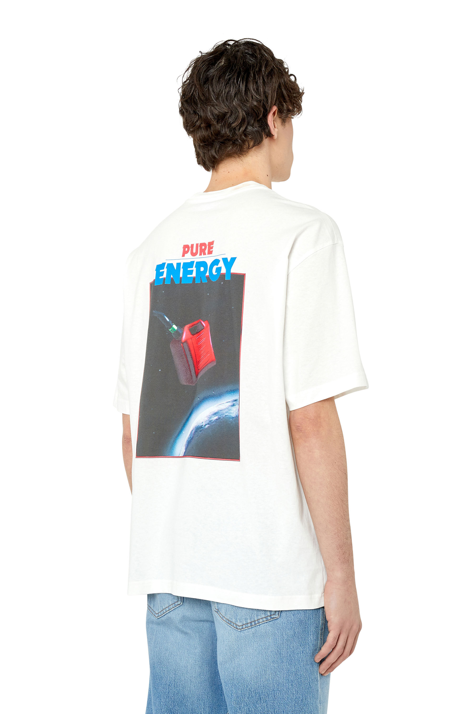 Diesel - T-WASH-G3, Male's Tシャツ バックプリント in ホワイト - 5