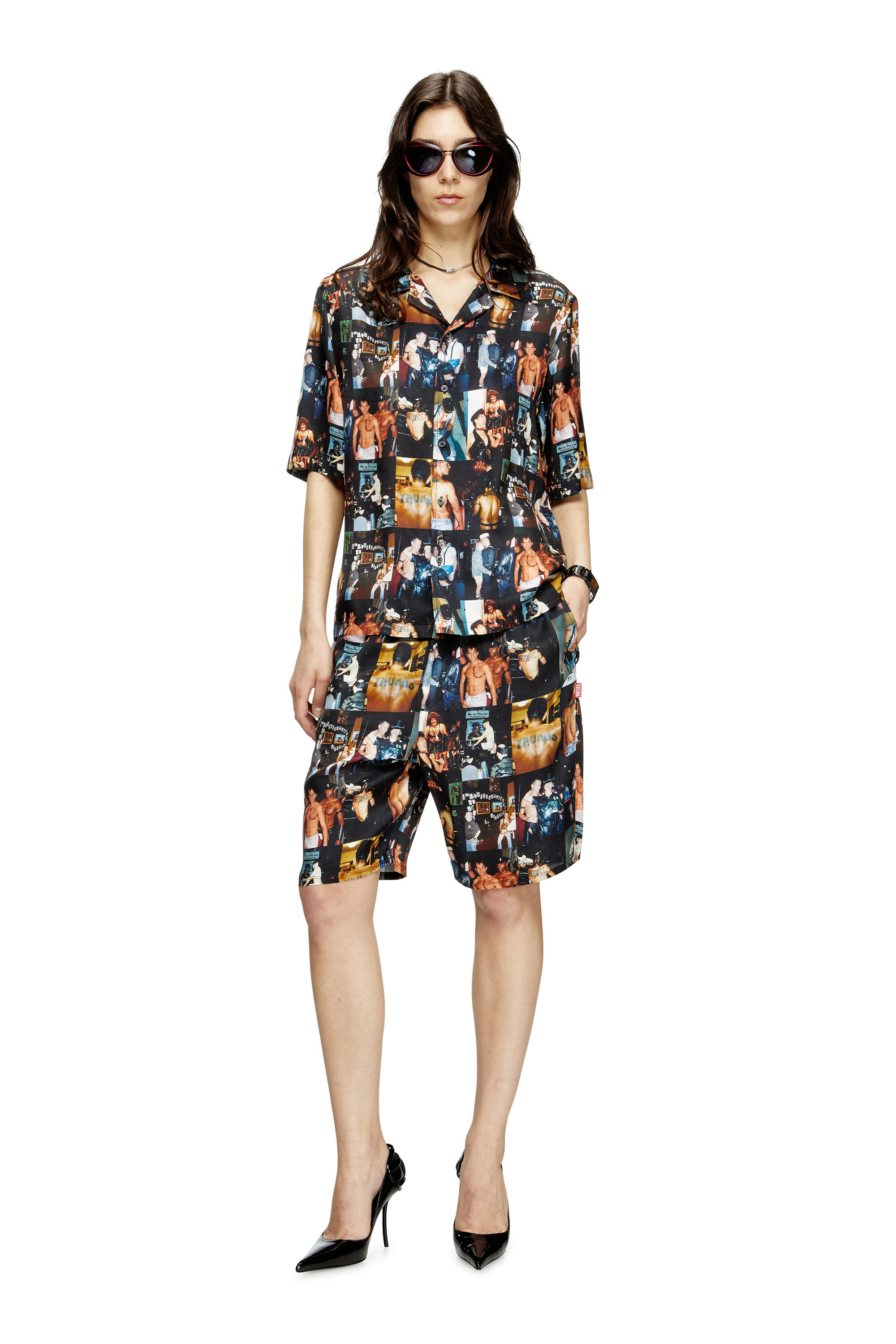 Diesel - PR-S-MEC-TOM25, Unisex's Bowling shirt with graphic prints in ブラック - 6