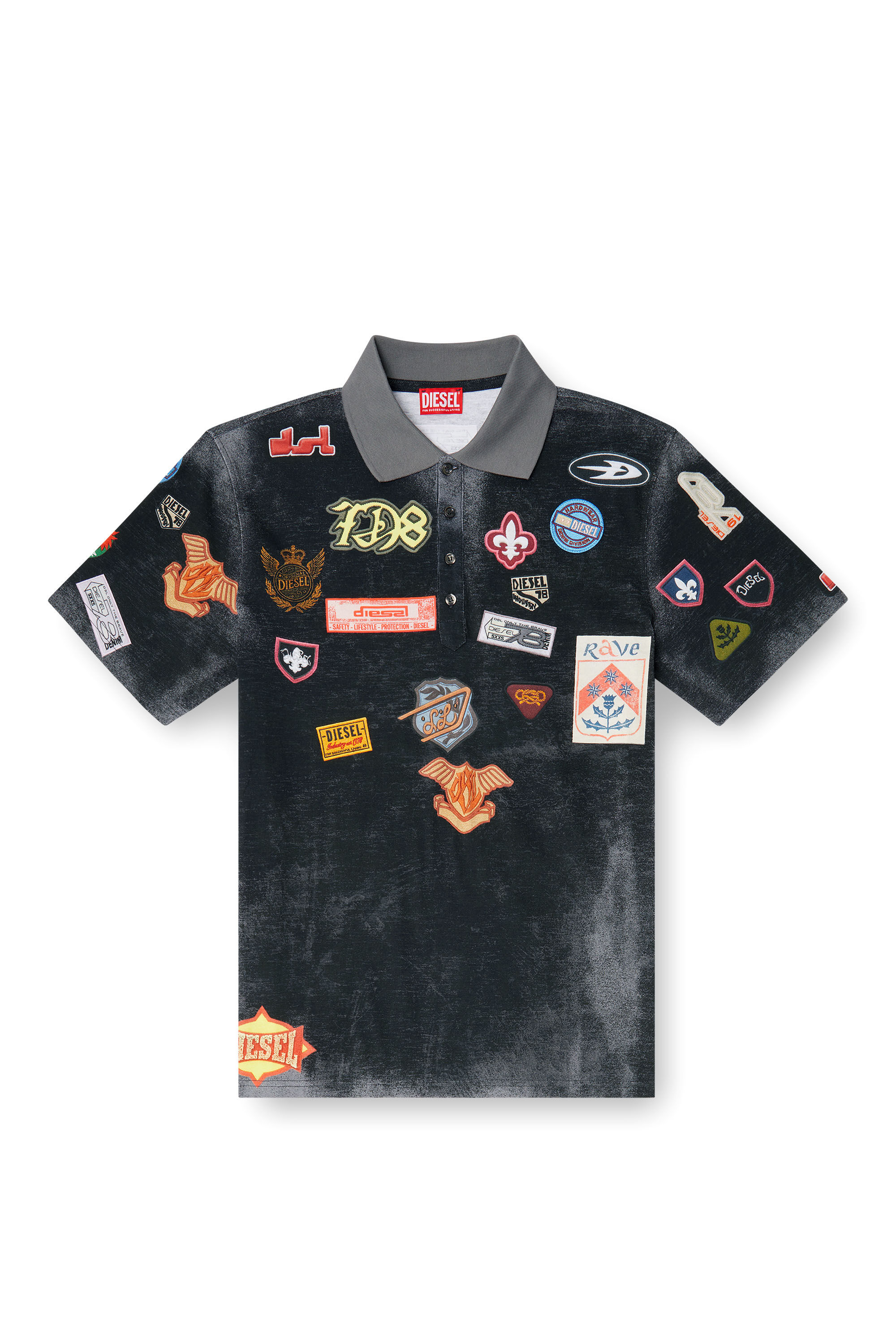 Diesel - T-REJUST-PATCHES, Male's ポロシャツ in ブラック - 2