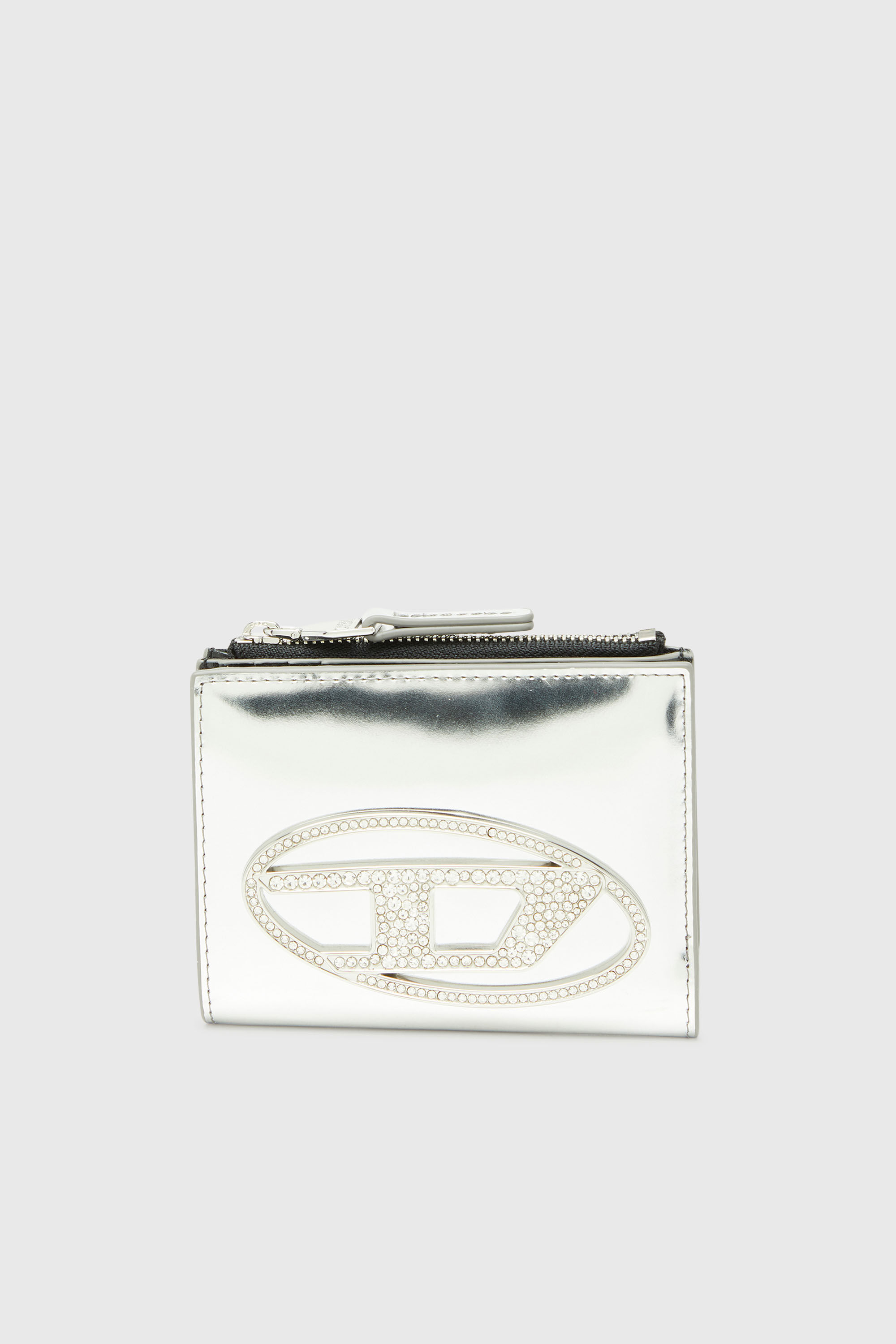 Diesel - 1DR BI FOLD ZIP II, Female's 二つ折りウォレット in シルバー - 1