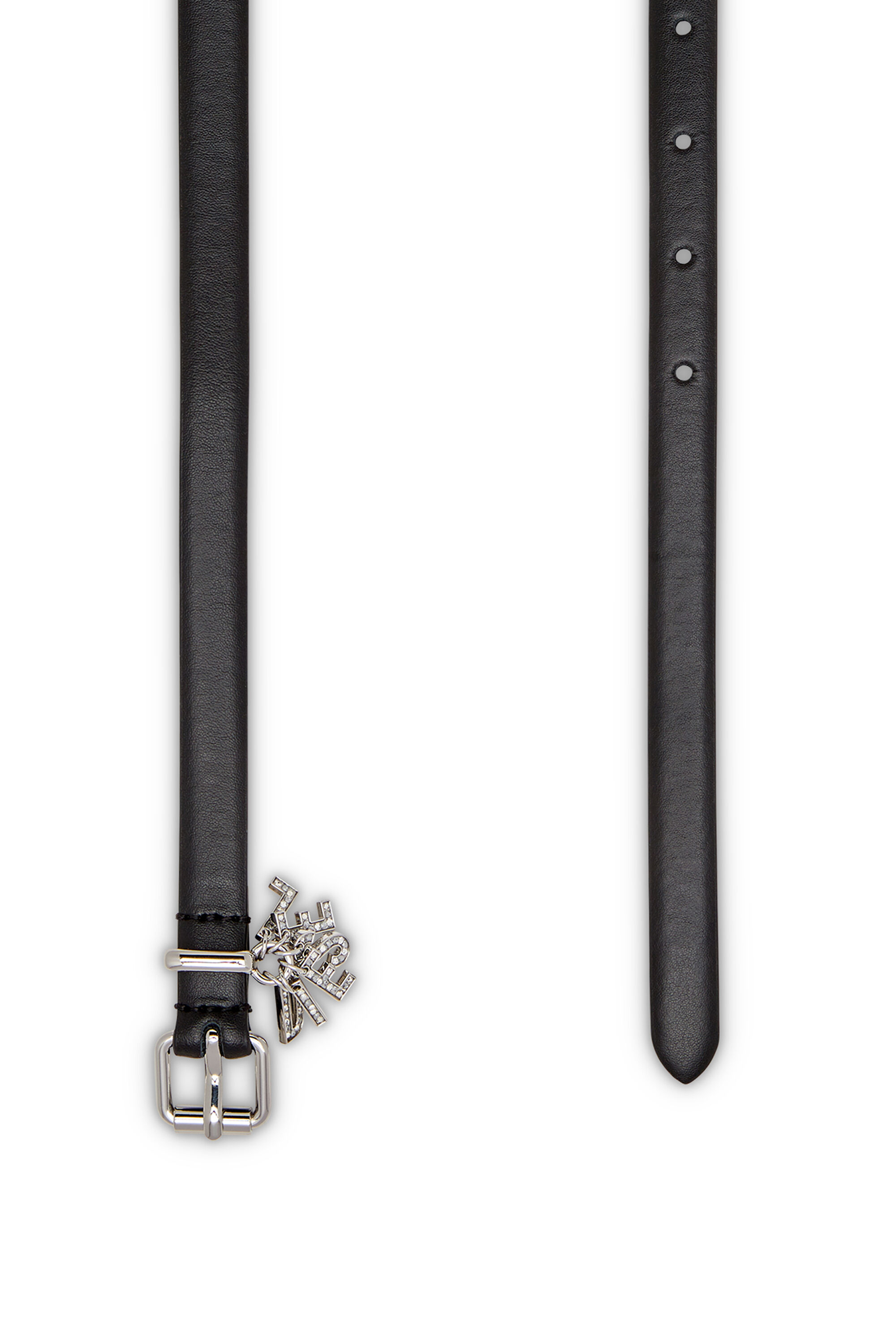 Diesel - B-CHARM-LOOP, Female's Nappa leather belt with logo charms in ブラック - 2