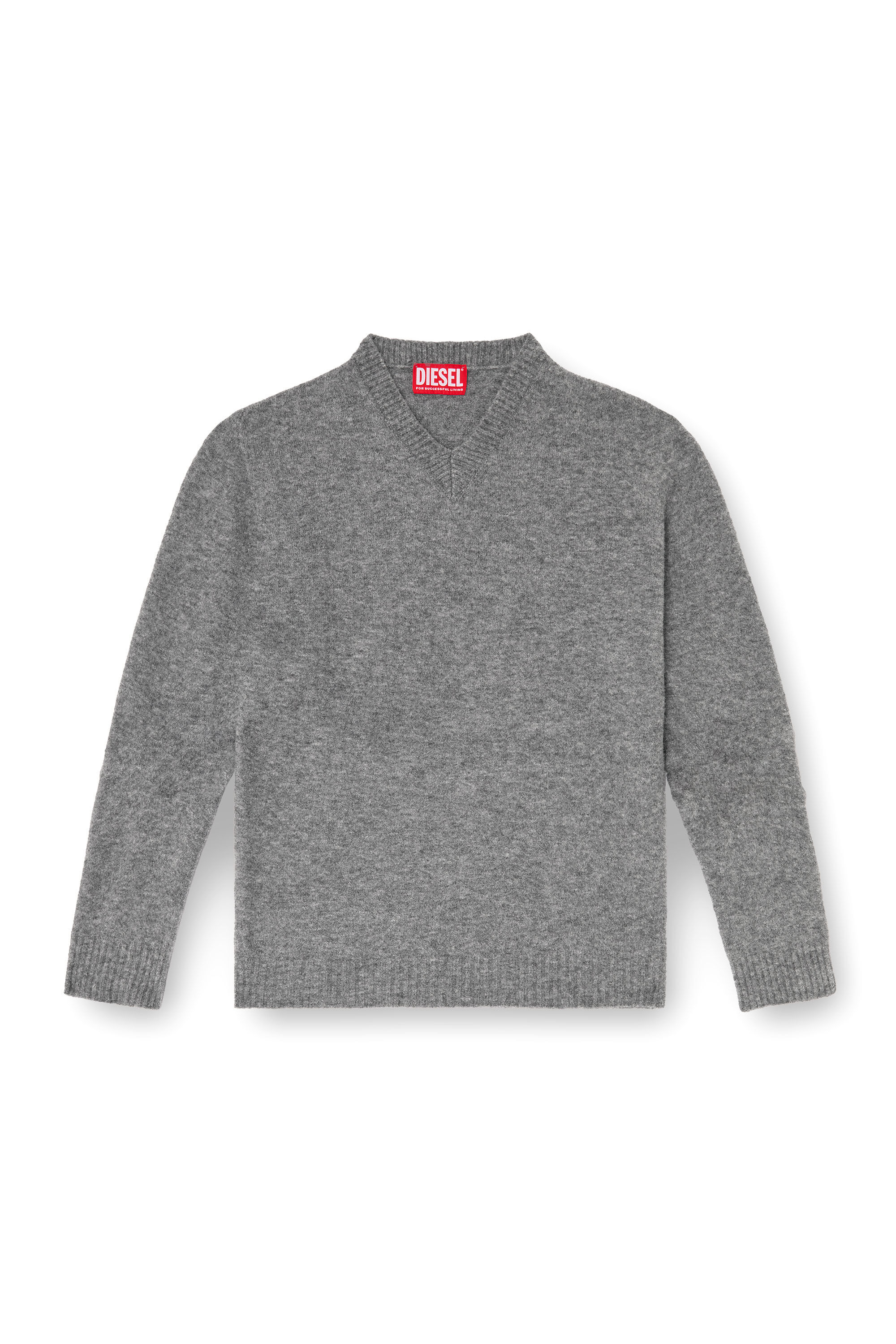 Diesel - K-ANDIE, Male's V-neck jumper in wrinkled boiled knit in null - 2