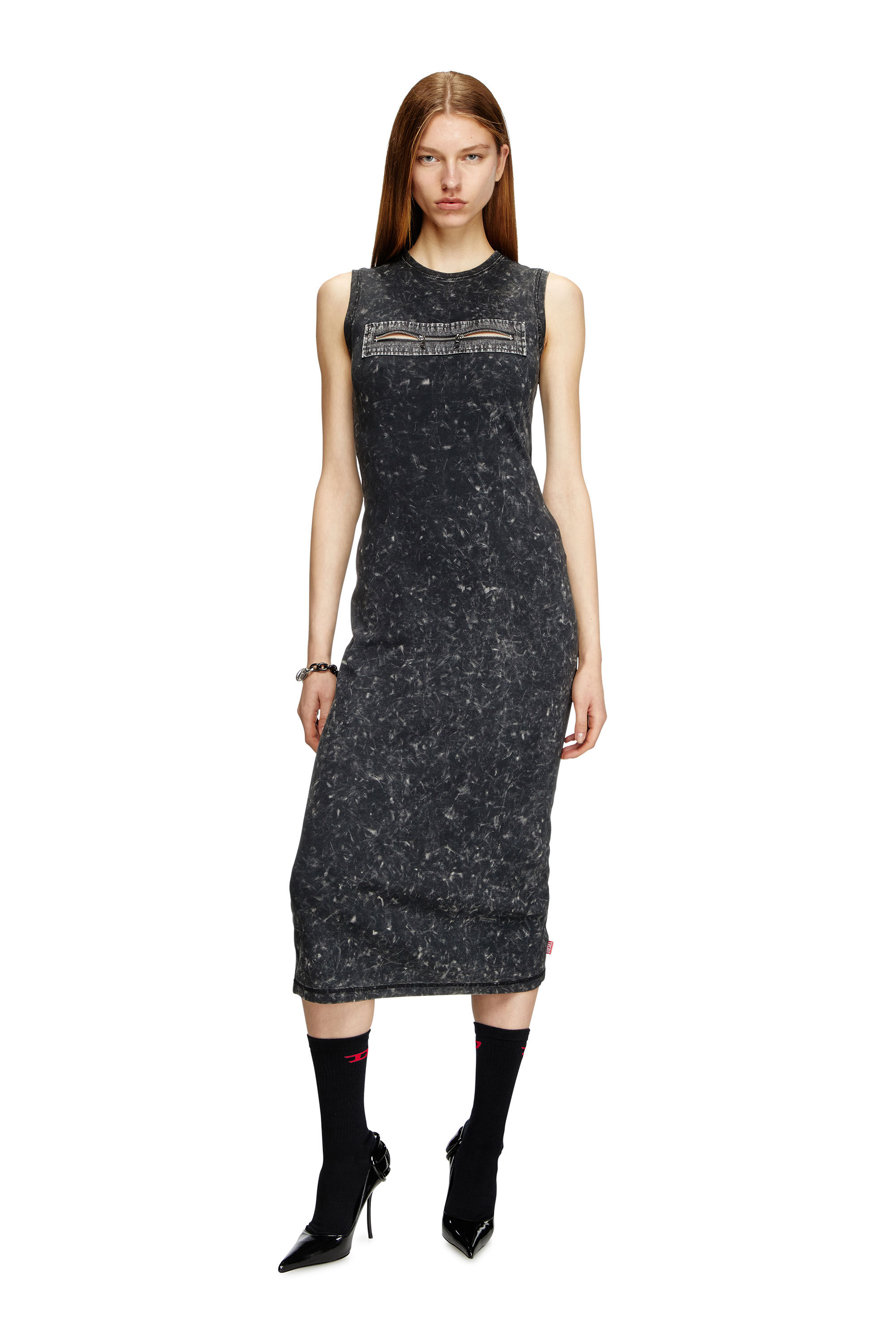 D-PRA Sleeveless dress with zip detail｜ブラック｜ウィメンズ｜DIESEL