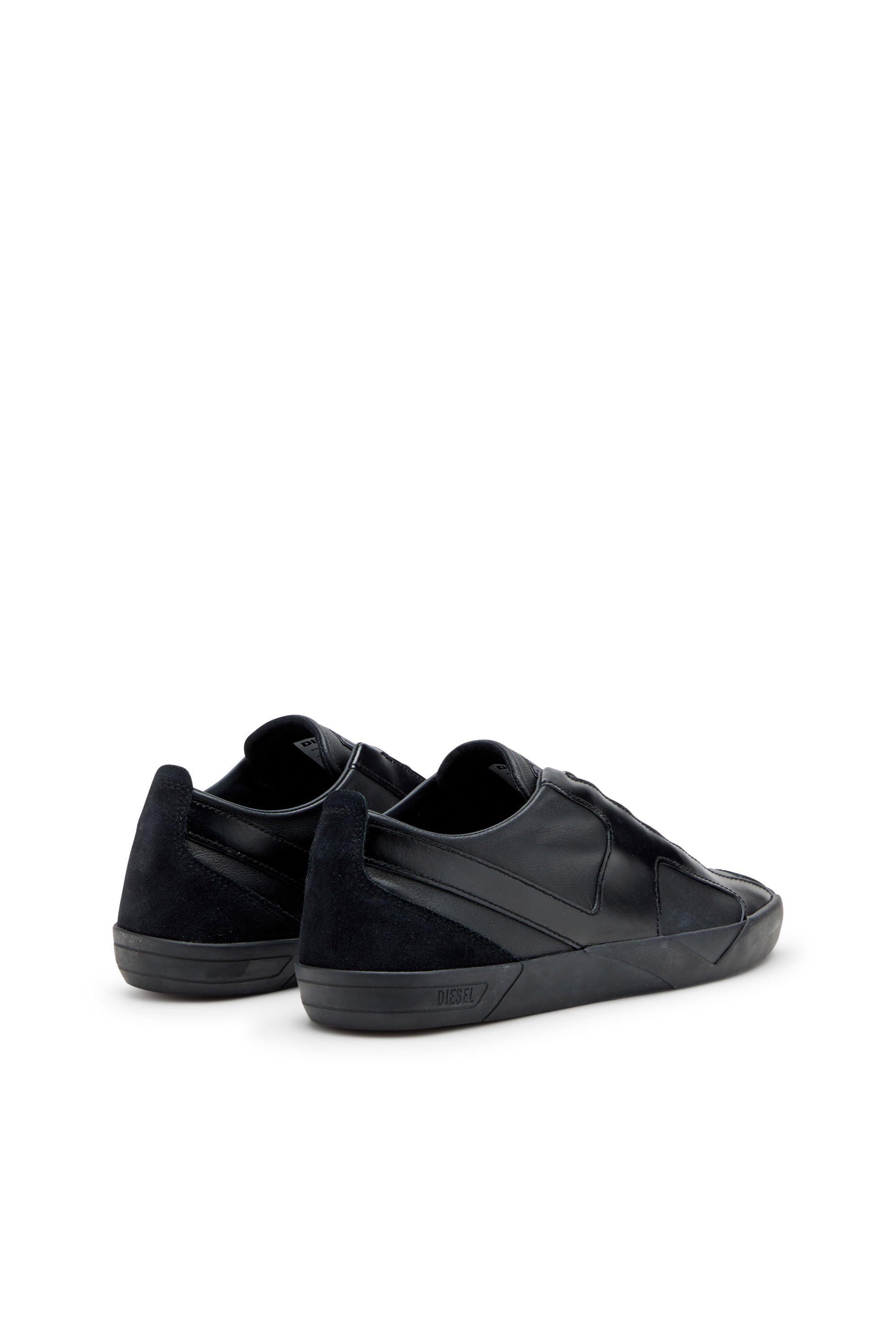 Diesel - S-SLANTE-D LOW, Male's S-Slante-D-Sneakers in suede and leather with D logo in ブラック - 4